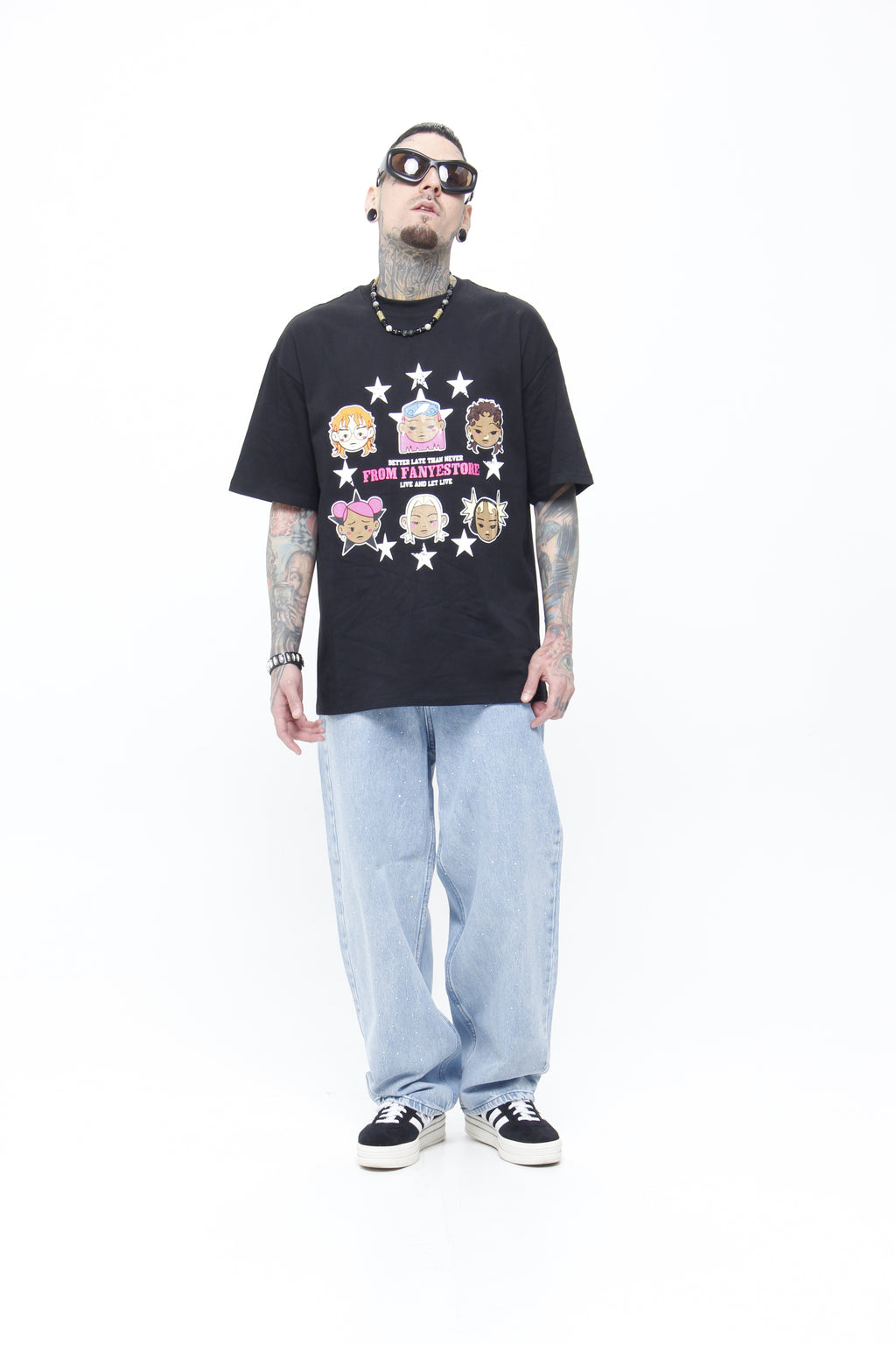 Jeans Super Baggy con Piedras