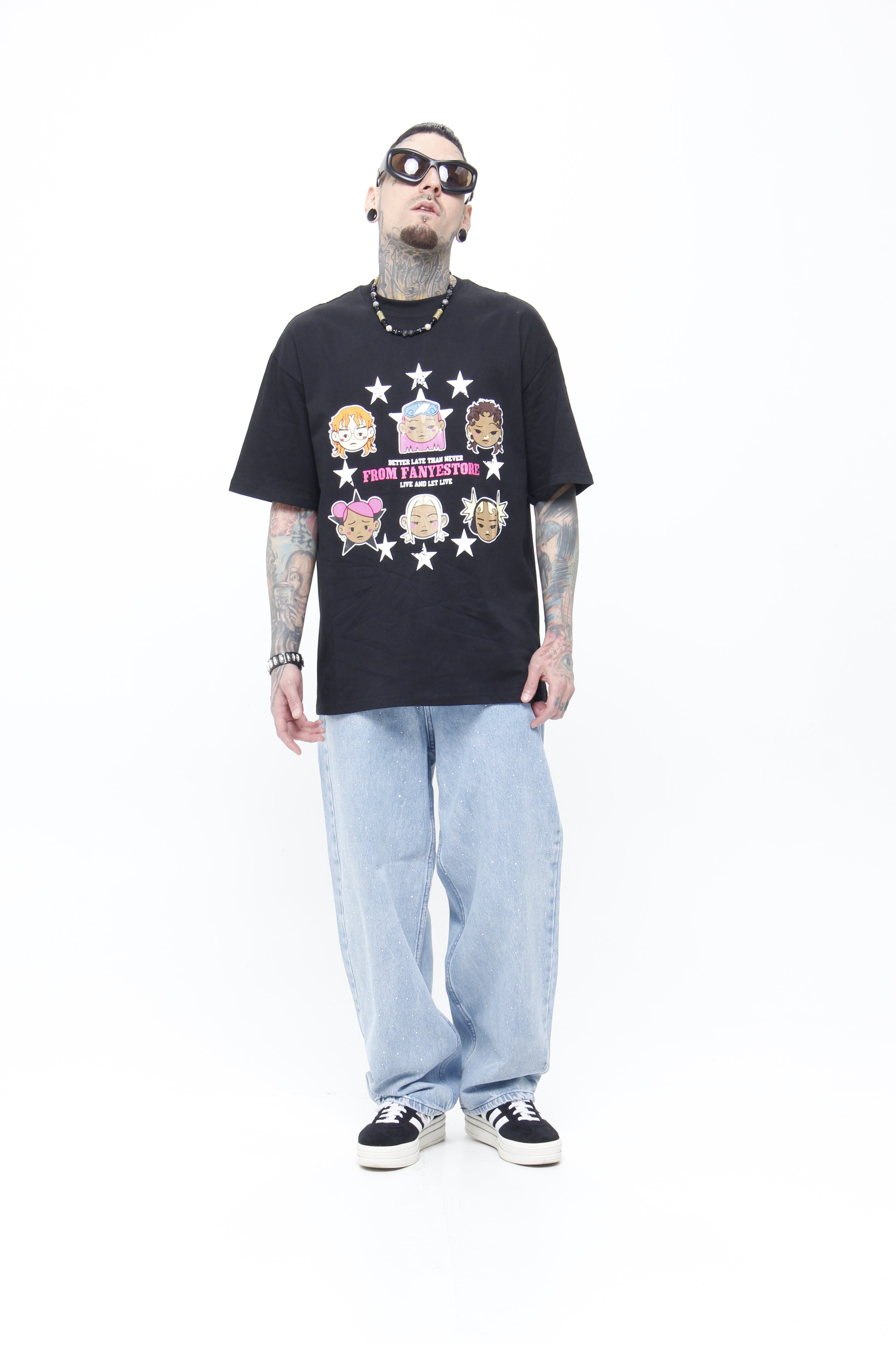 Jeans Super Baggy con Piedras