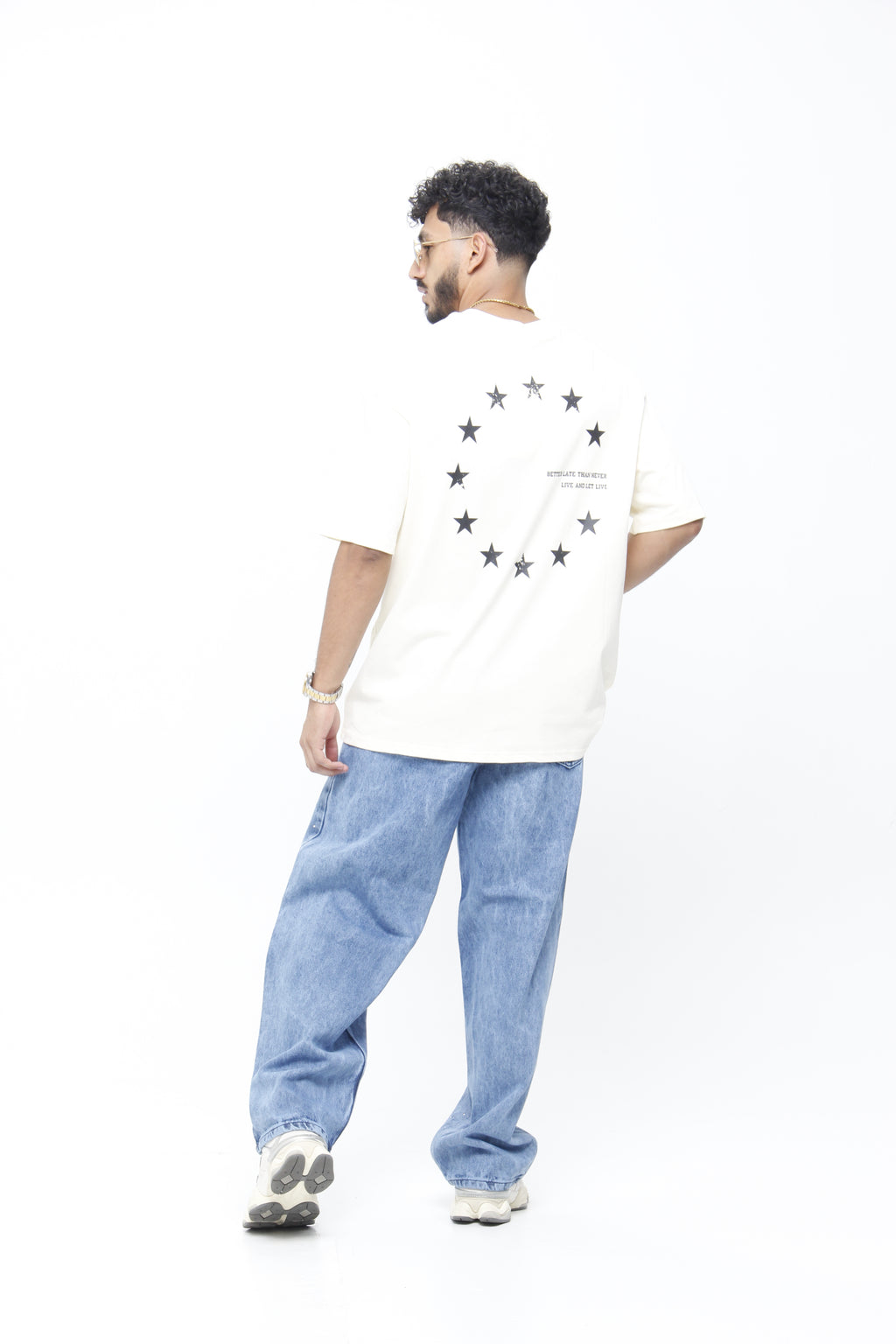 Jeans Super Baggy con Piedras
