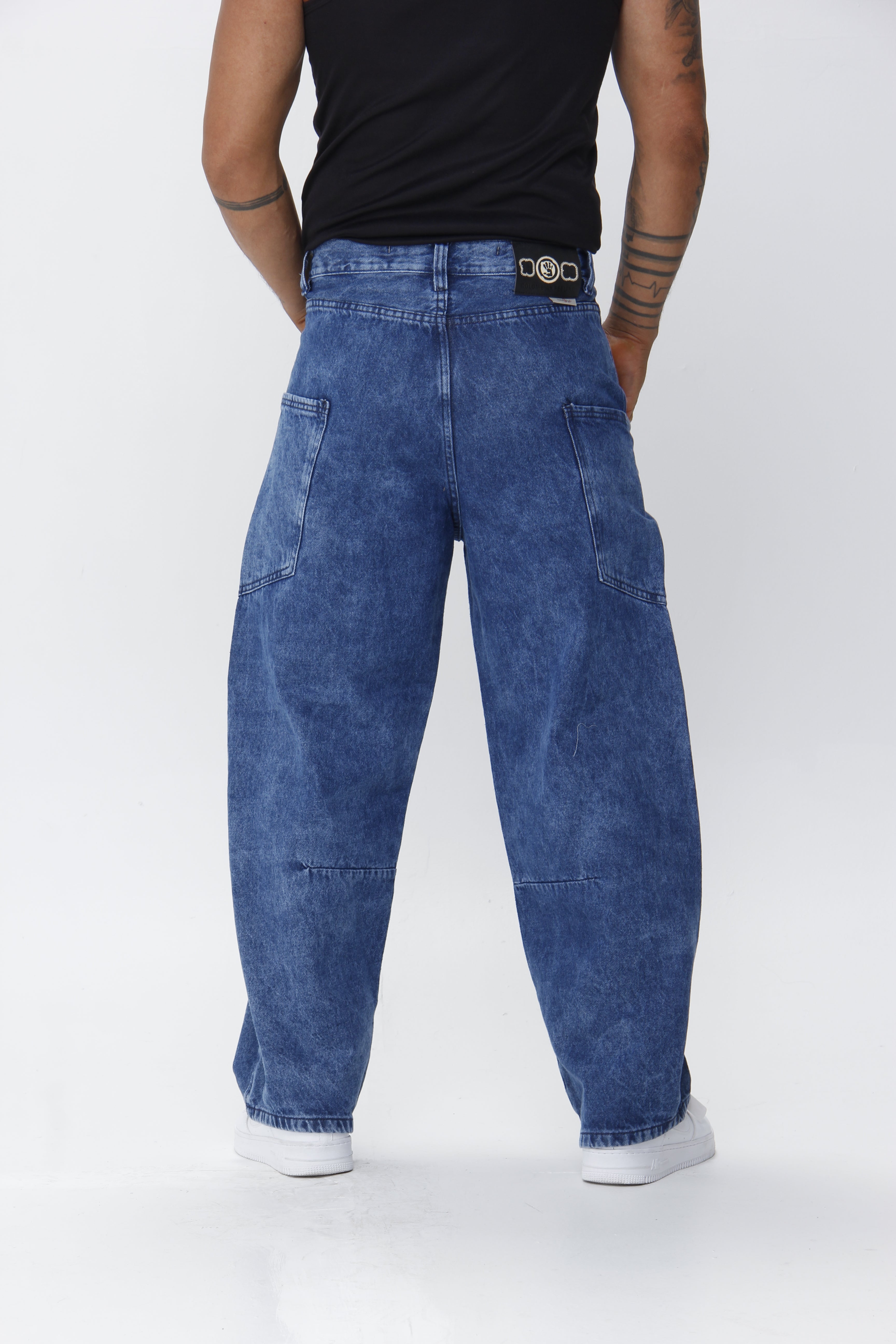 Jean Super Baggy Unisex Cargo Azul Medio | Denim Oversize Streetwear