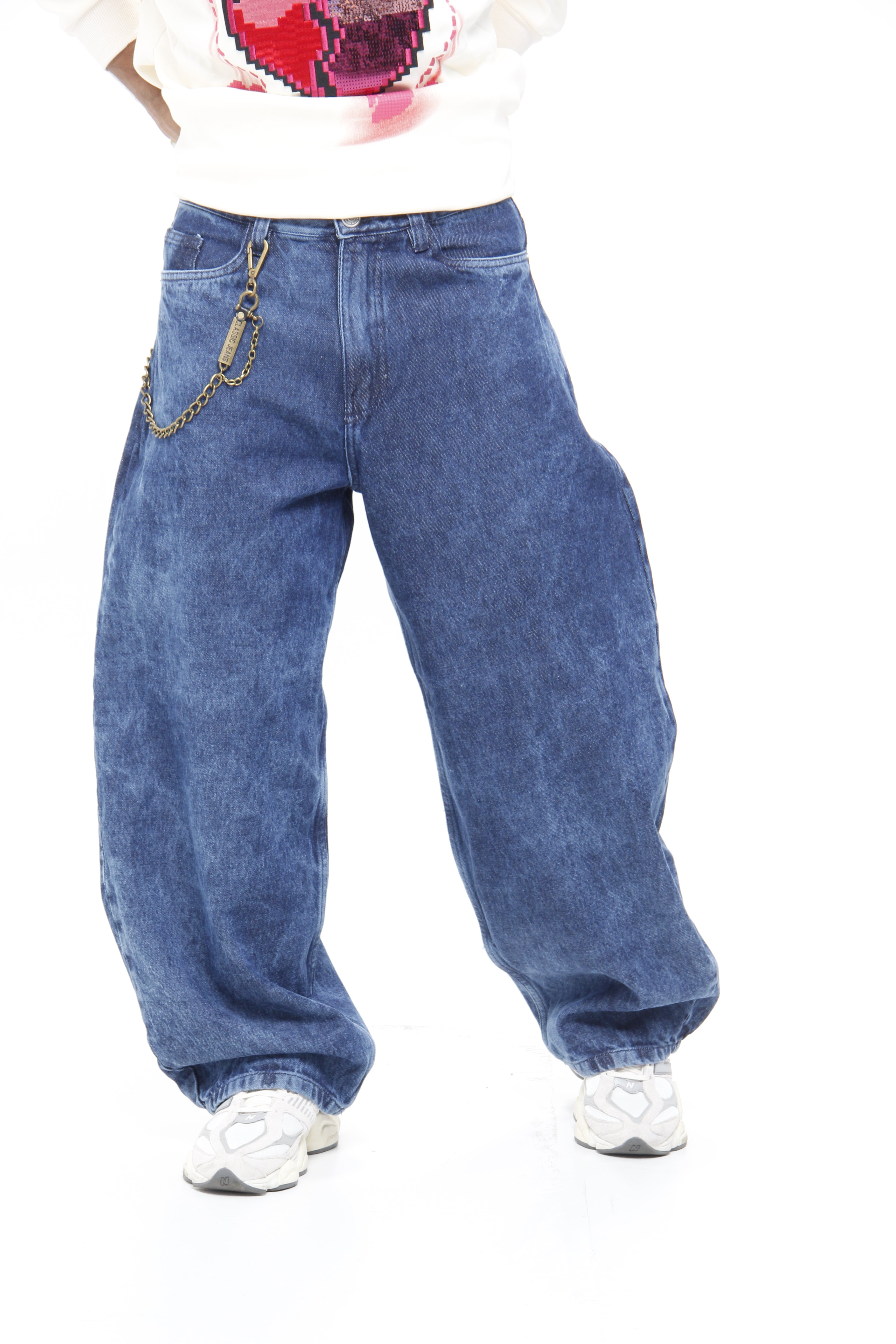 Jeans Barrel Fit Blue Denim