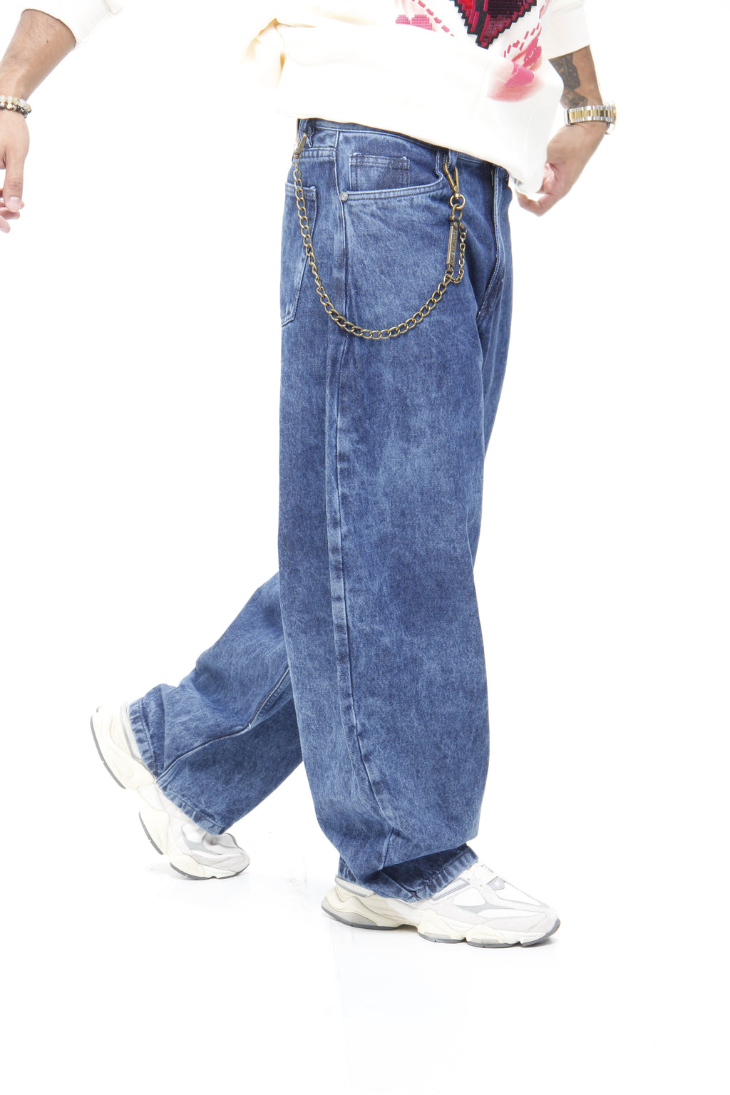 Jeans Barrel Fit Blue Denim