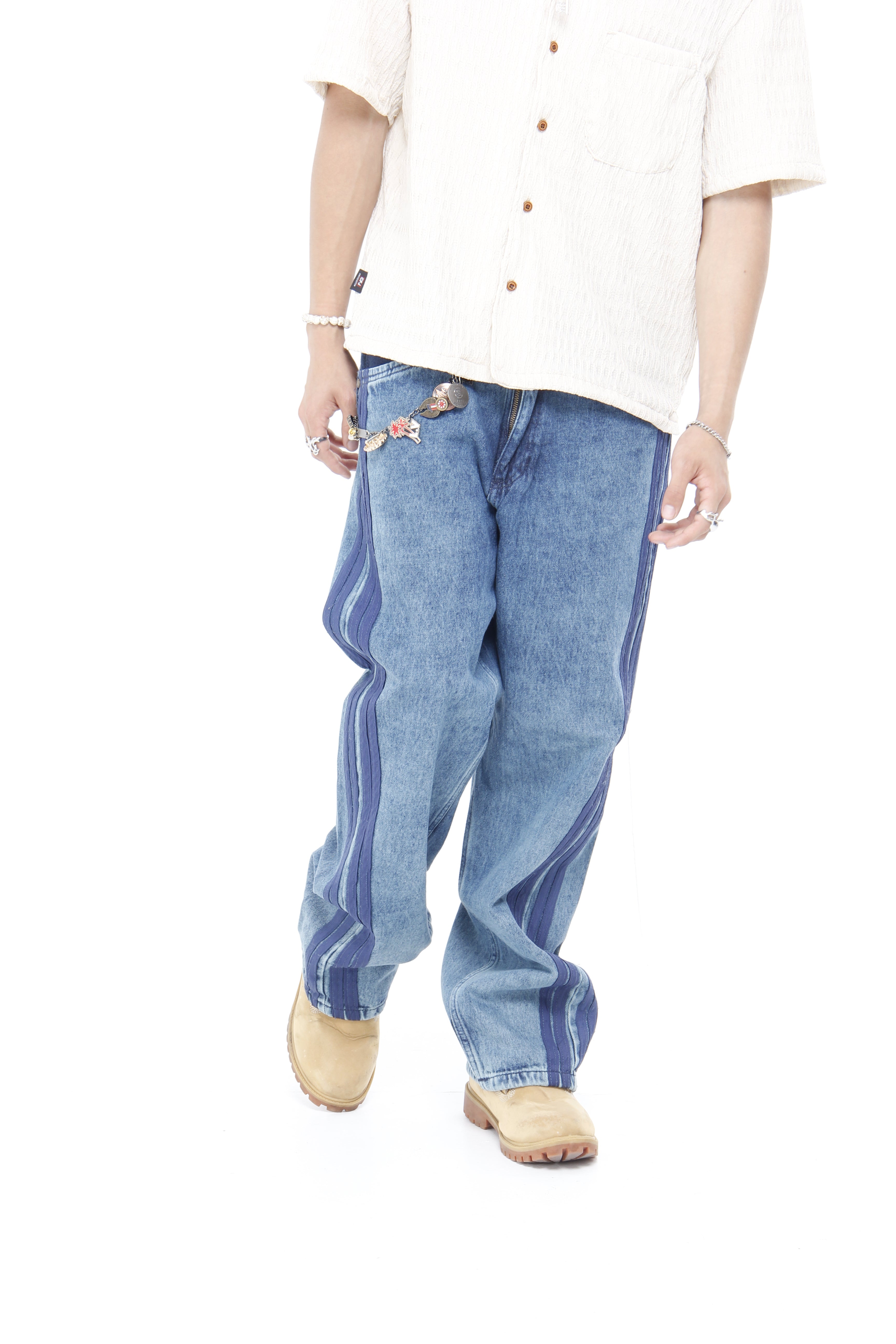 Jean Baggy para Hombre con Franjas Laterales