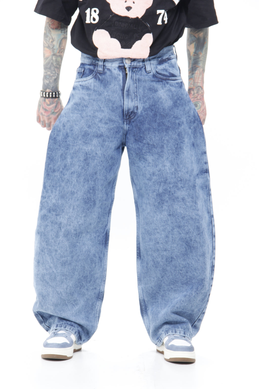 Jeans Barrel Fit Blue Denim