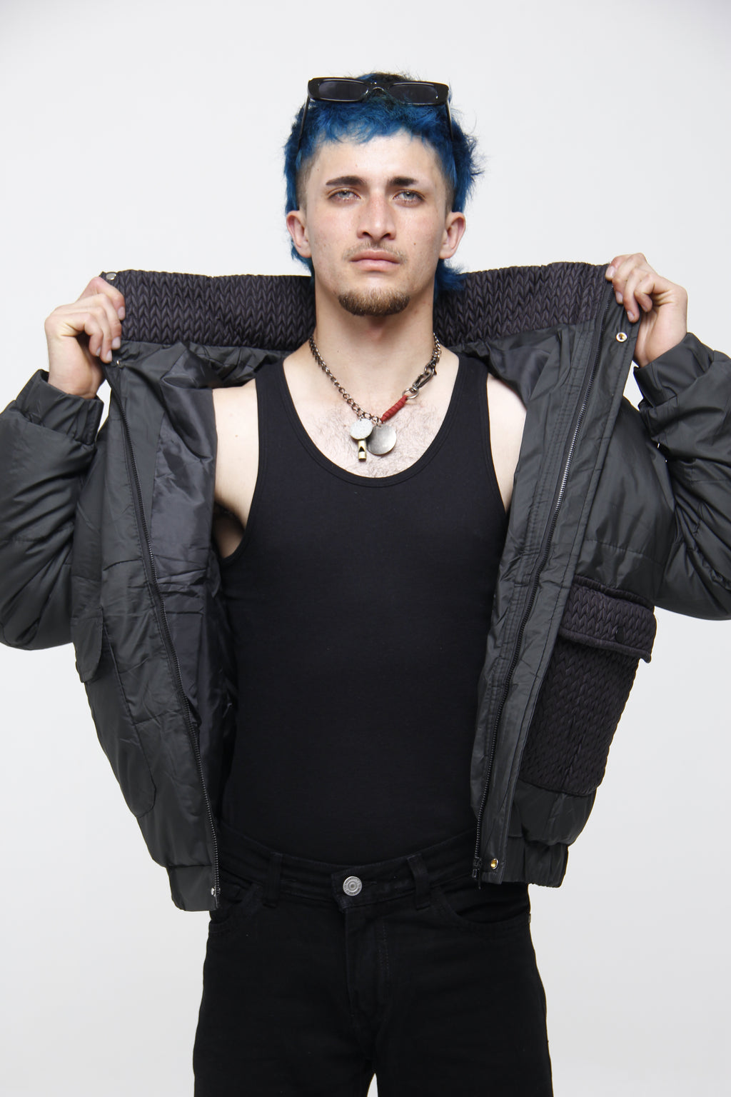 Chaqueta Puffer para Hombre con Detalles en Jackard - Estilo Bomber Premium