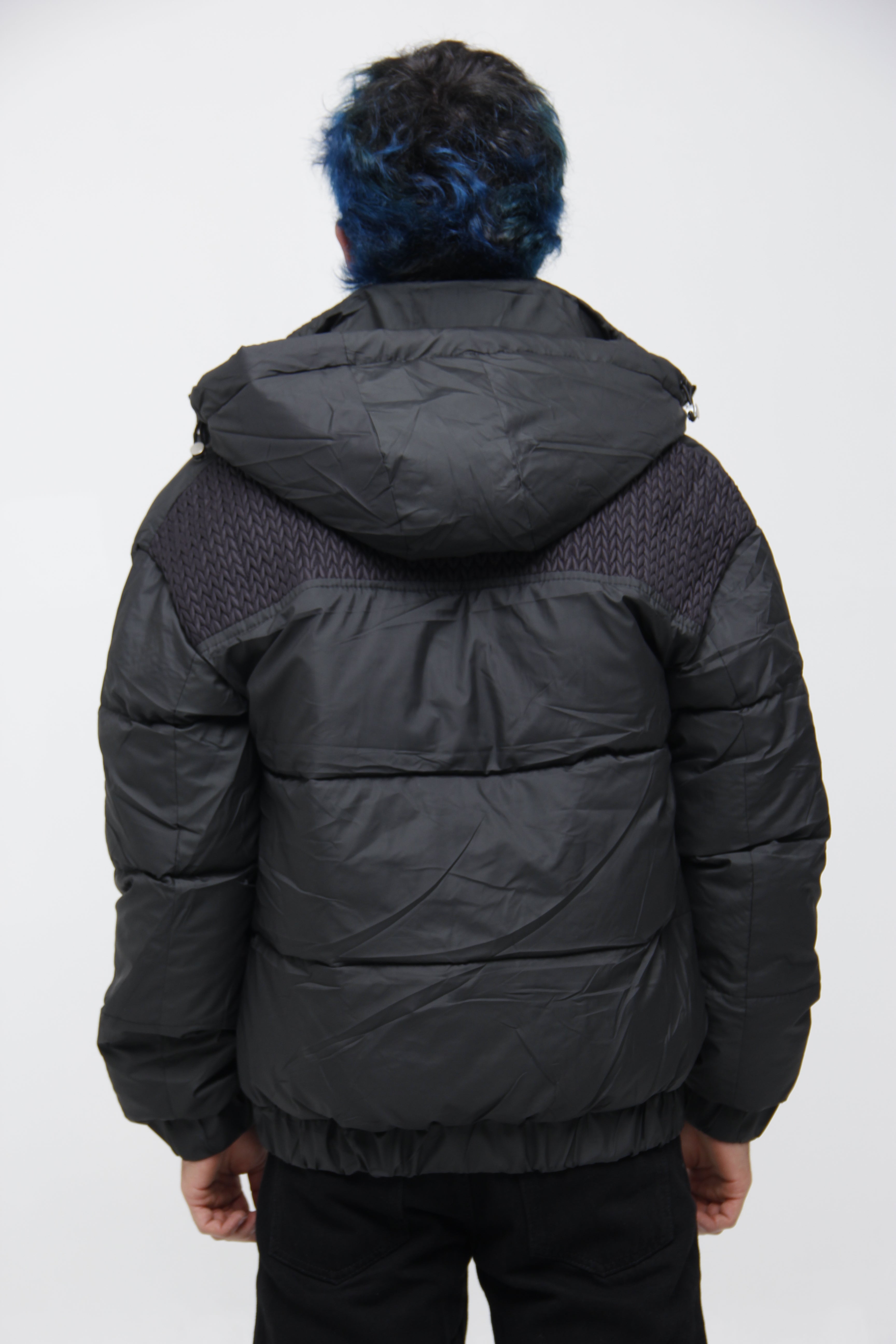 Chaqueta Puffer para Hombre con Detalles en Jackard - Estilo Bomber Premium