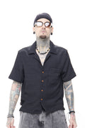 Camisa de Manga Corta con Textura en Relieve Boxy Fit