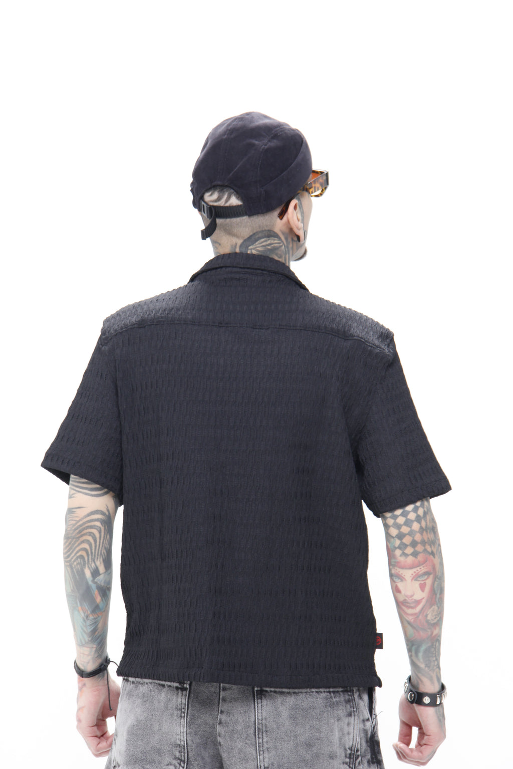Camisa de Manga Corta con Textura en Relieve Boxy Fit