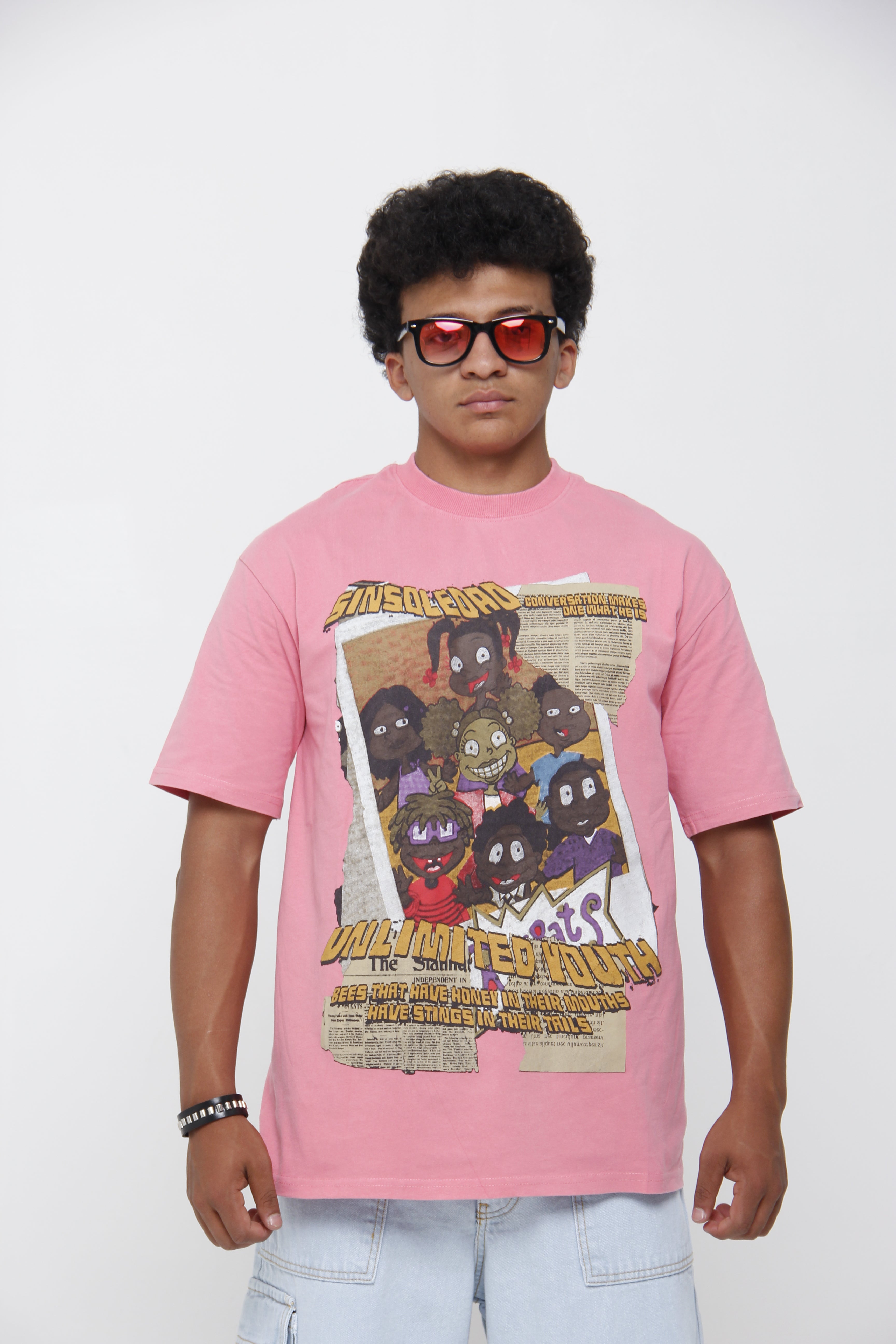 Camiseta Oversize para Hombre con Estampado Retro Vintage - Streetwear