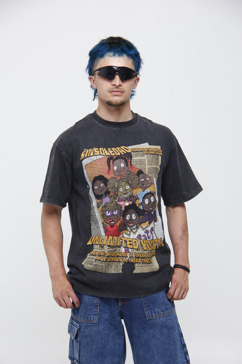 Camiseta Oversize para Hombre con Estampado Retro Vintage - Streetwear