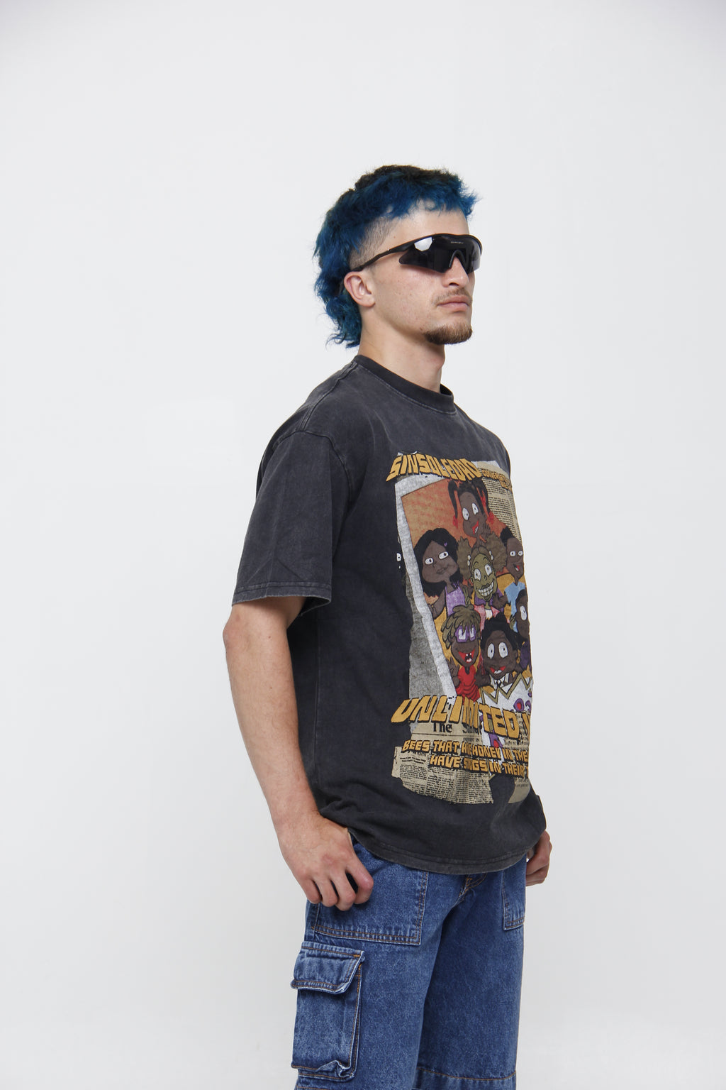 Camiseta Oversize para Hombre con Estampado Retro Vintage - Streetwear