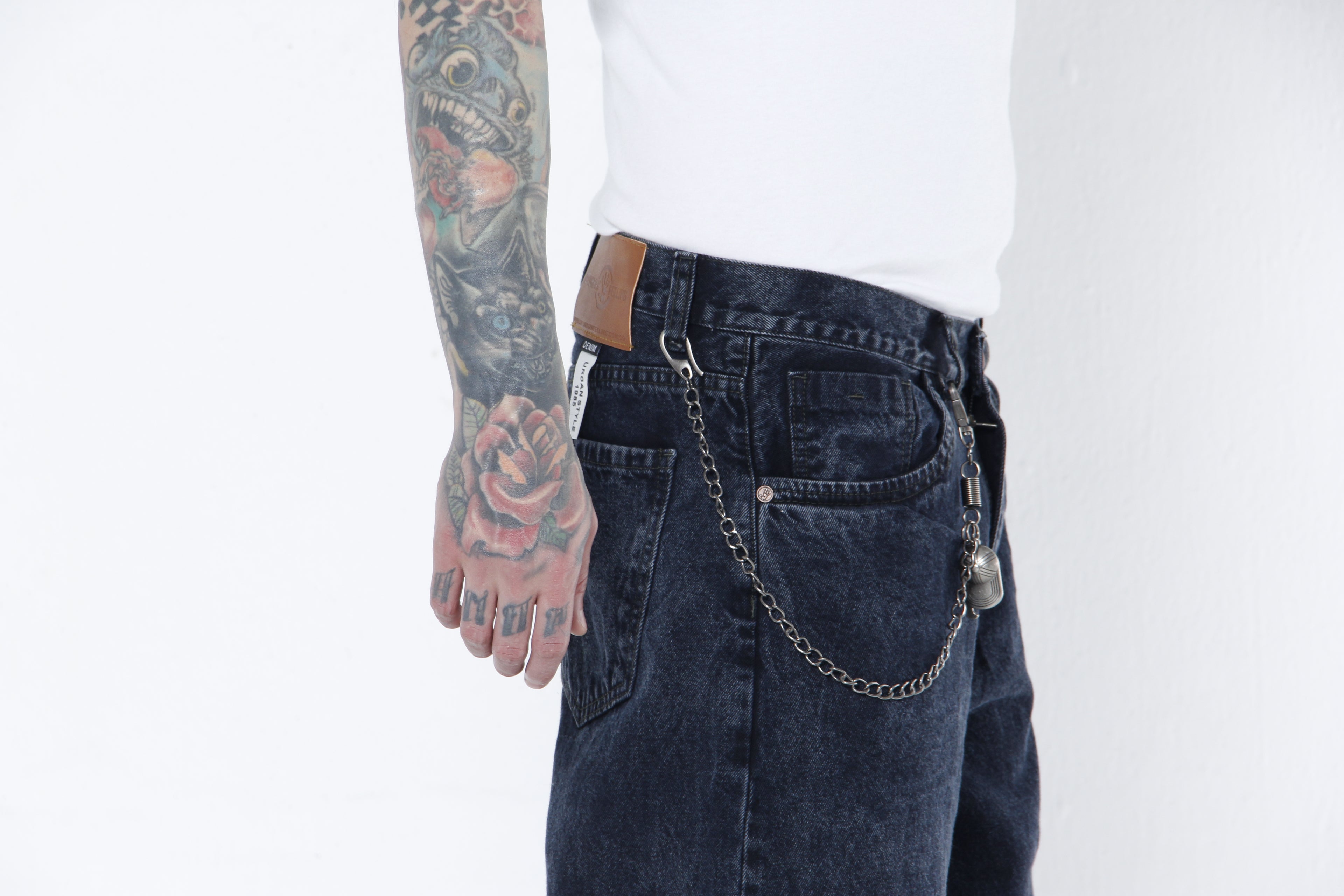 Jeans Hombre Baggy Fit - Lavado Vintage Azul Verdoso (Green Cast) Sin Roturas