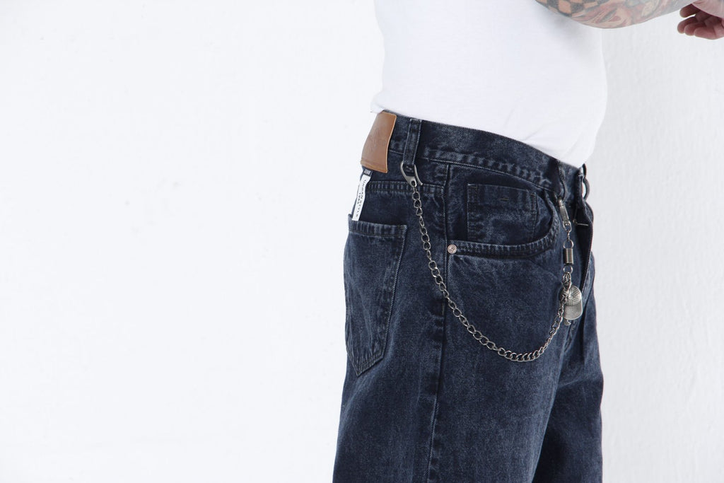 Jeans Hombre Baggy Fit - Negro Nevado (Acid Wash) Estilo Urbano