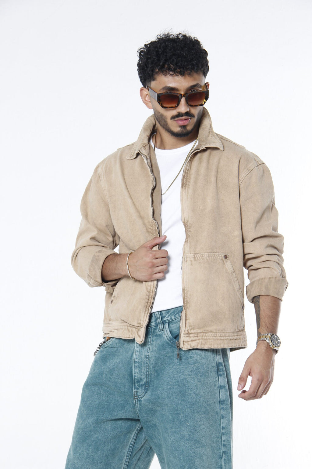 Chaqueta Zip-Up Arena Vintage [Bogotá D.C] - Work Jacket Boxy Fit Lavada