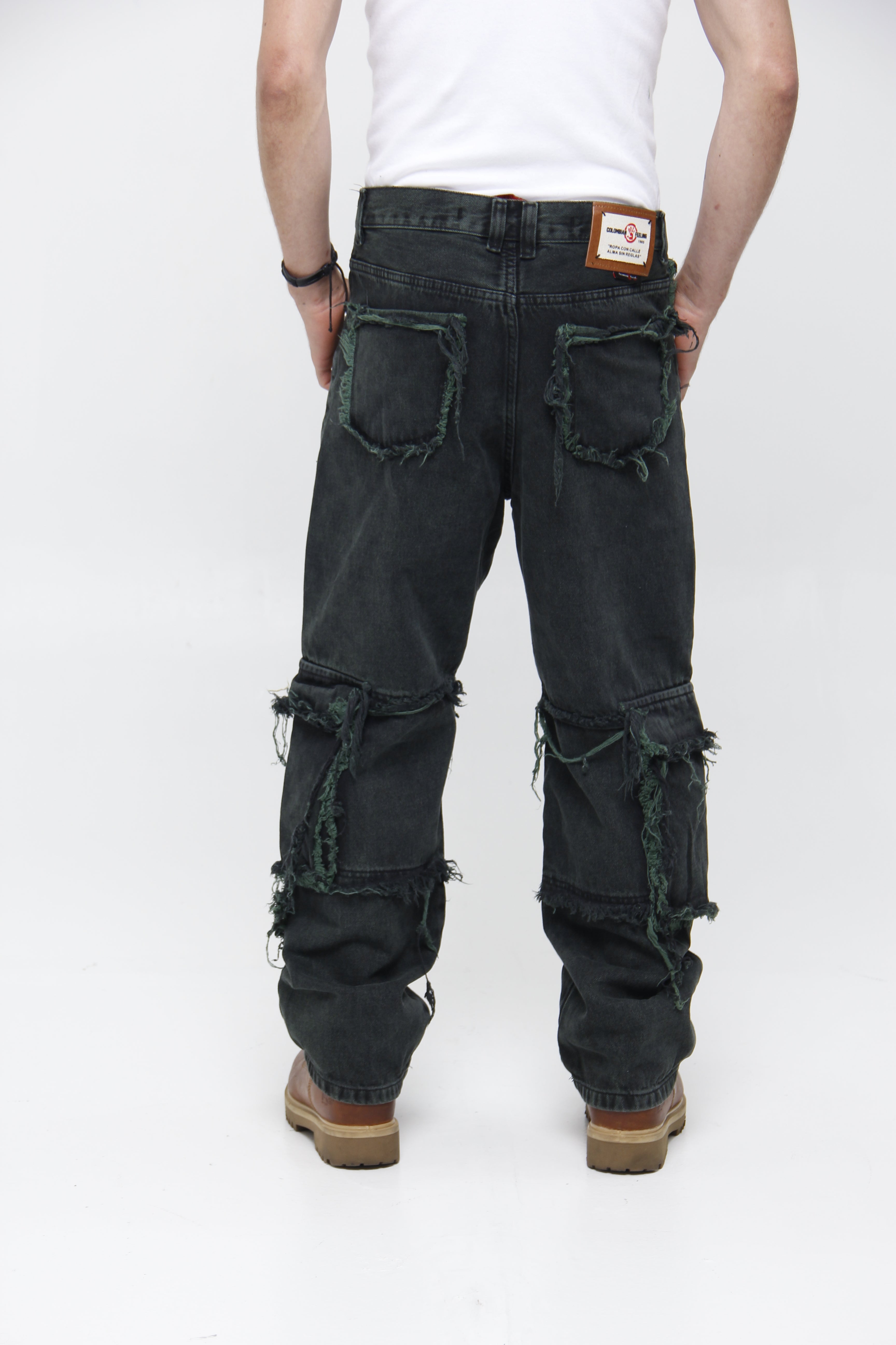 Jean Super Baggy Paneles Deshilachados - Estilo Grunge Urbano