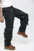 Jean Super Baggy Paneles Deshilachados - Estilo Grunge Urbano