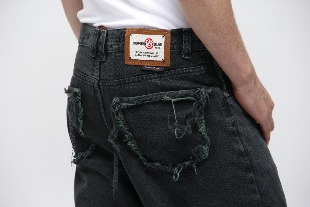 Jean Super Baggy Paneles Deshilachados - Estilo Grunge Urbano