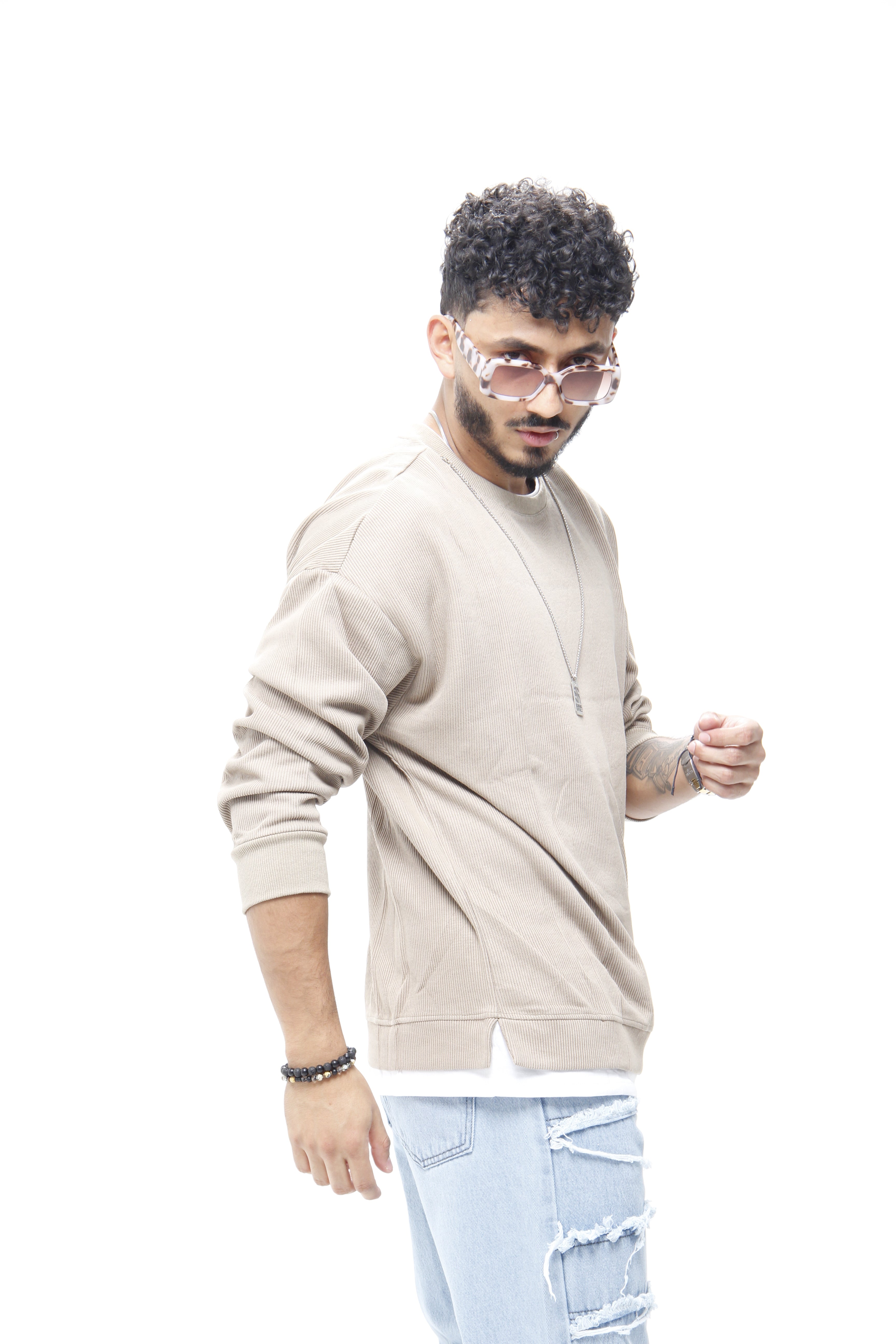 Buzo Manga Larga Sand Texture (Cadena Incluida)