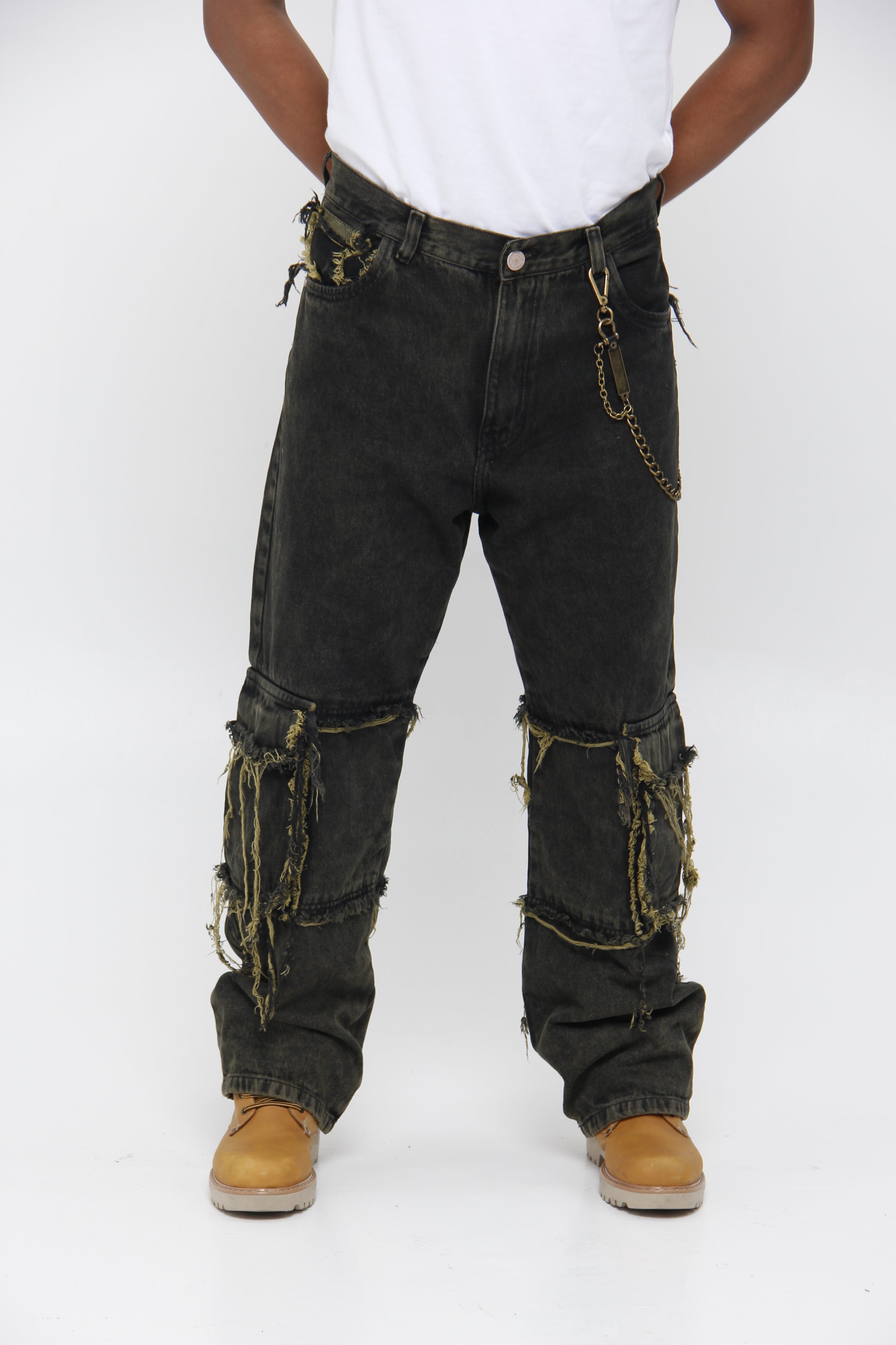 Jean Super Baggy Paneles Deshilachados - Estilo Grunge Urbano