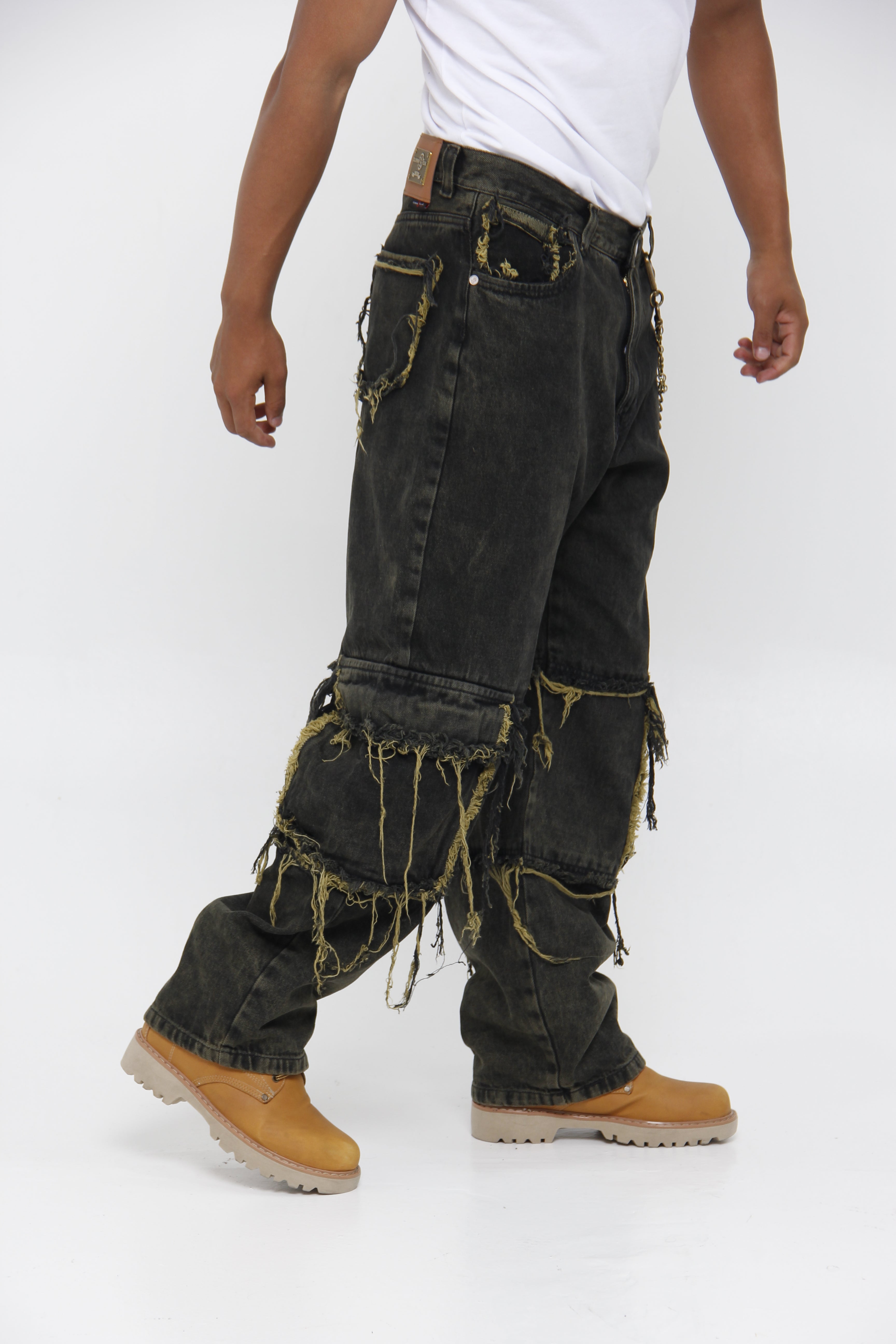 Jean Super Baggy Paneles Deshilachados - Estilo Grunge Urbano