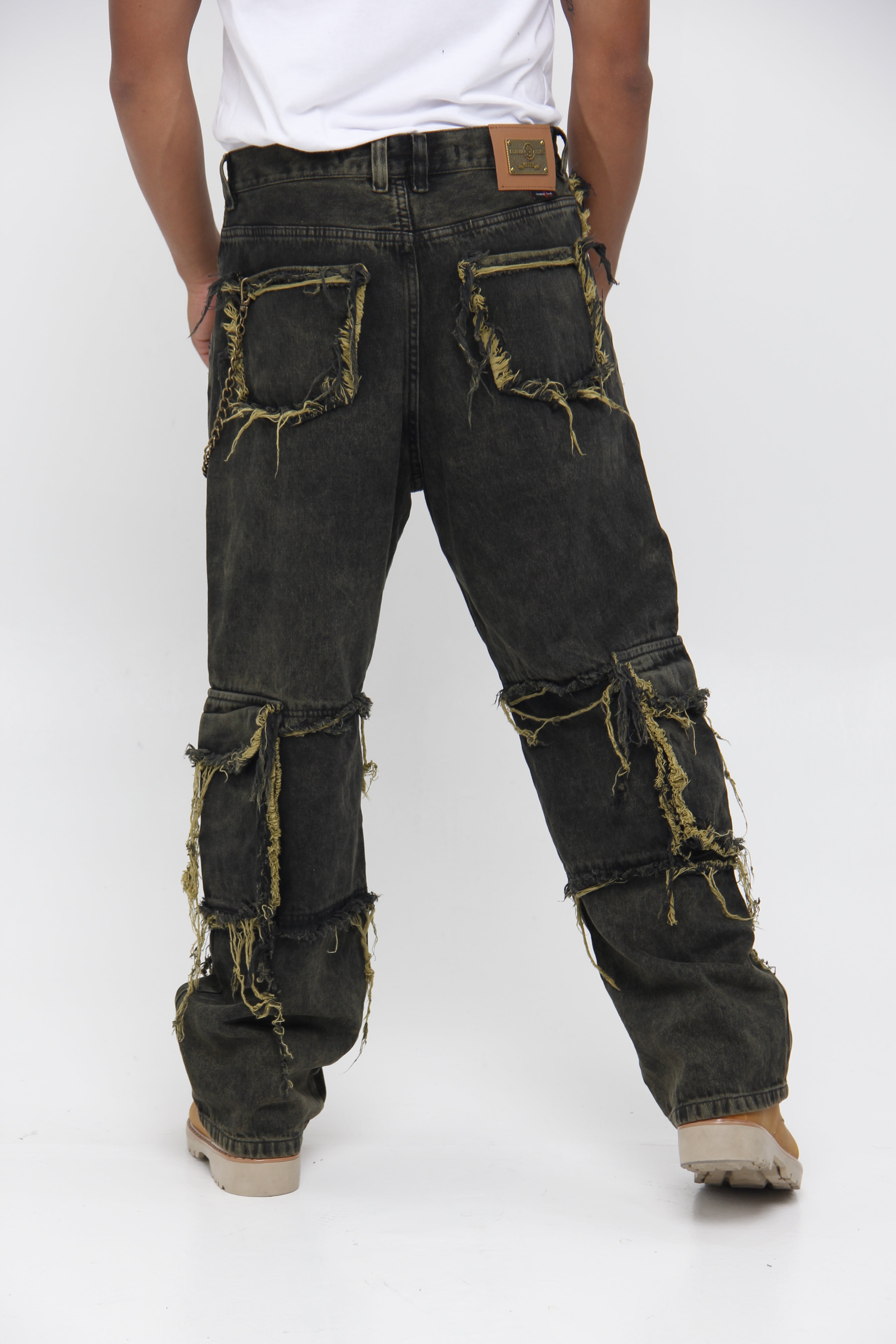 Jean Super Baggy Paneles Deshilachados - Estilo Grunge Urbano