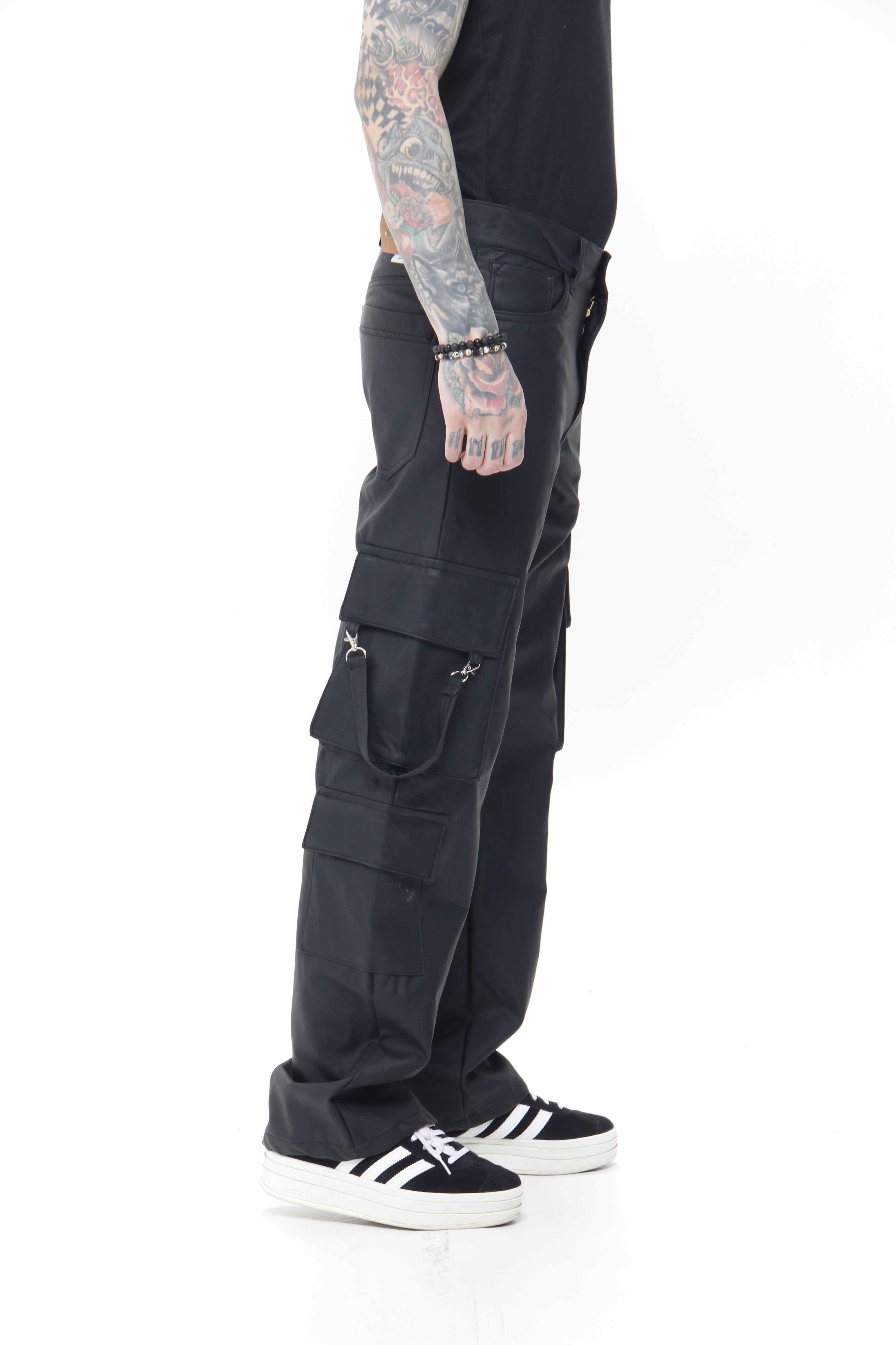 Pantalón Cargo Loose Fit Efecto Cuero