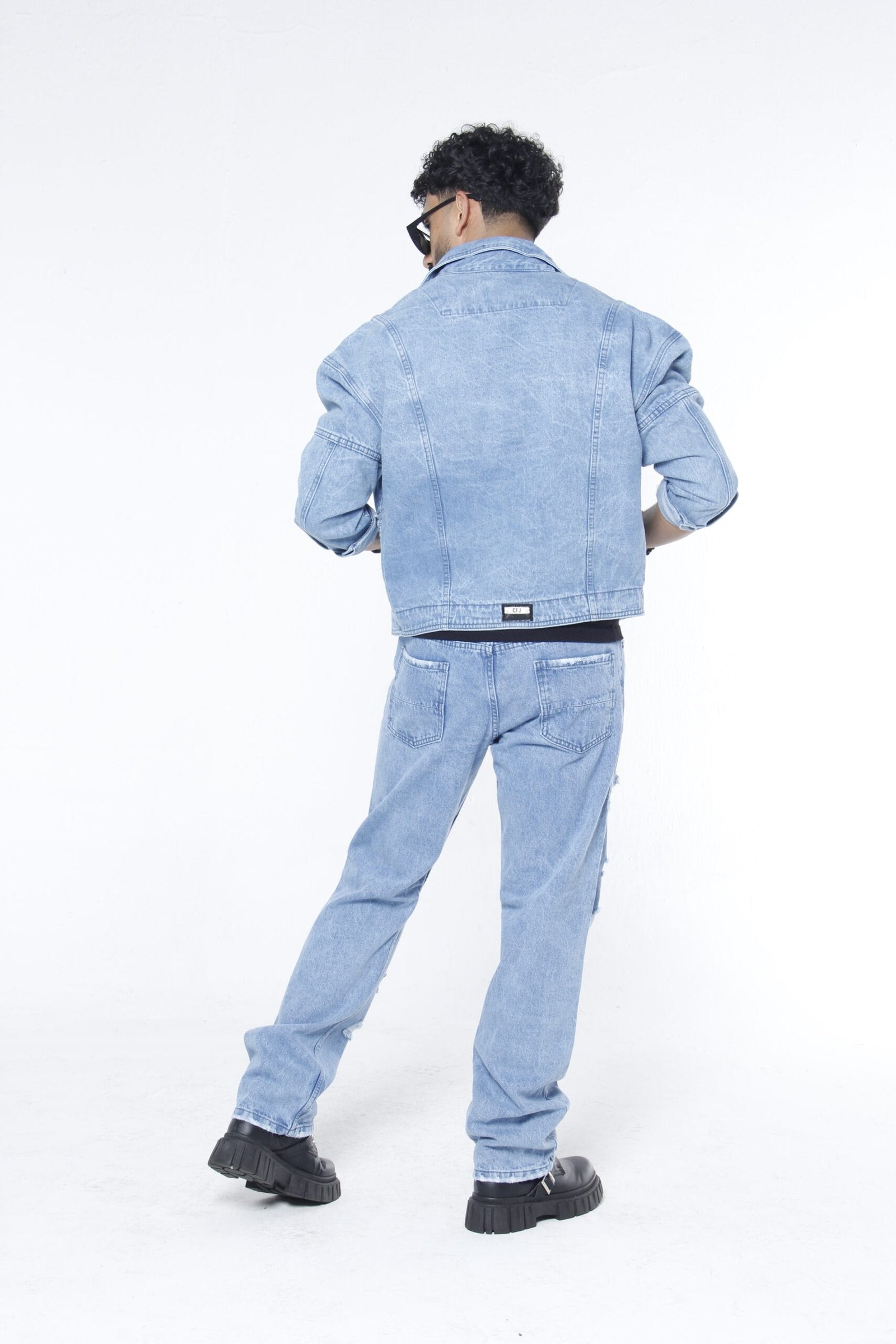 Jeans Rotos Hombre Light Blue -  (Straight Fit) Estilo Urbano