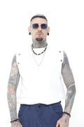 Esqueleto Blanco Texturizado "Hexagon Armor" – Camiseta sin Mangas Urbana