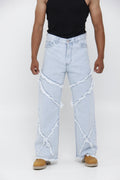 Jean Super Baggy con Costuras Deshilachadas - Grunge Urbano