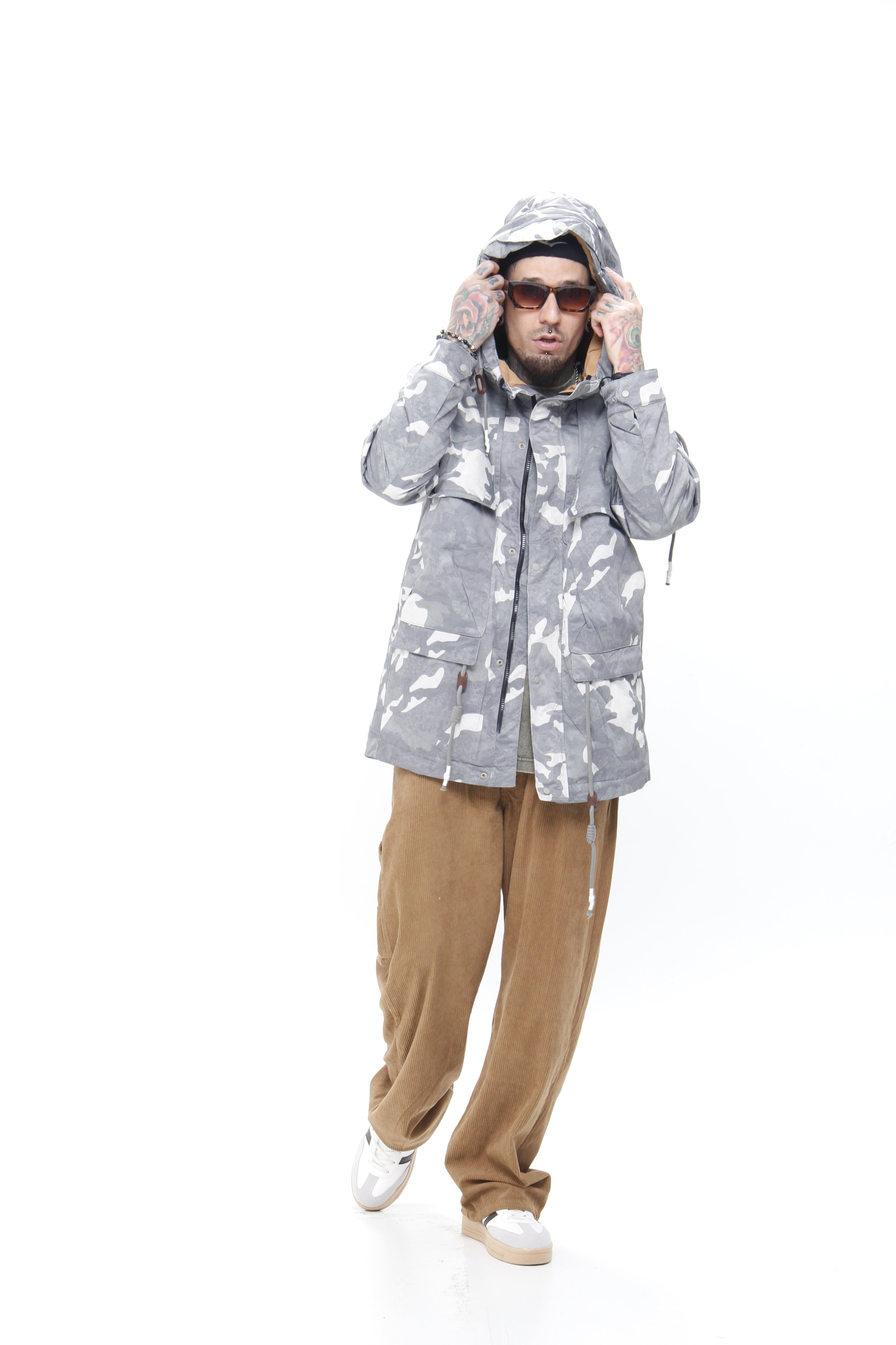 Chaqueta Urbana con Camuflaje Gris