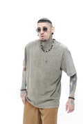 Camiseta Acid Wash – Algodón Pesado con Pedrería Streetwear