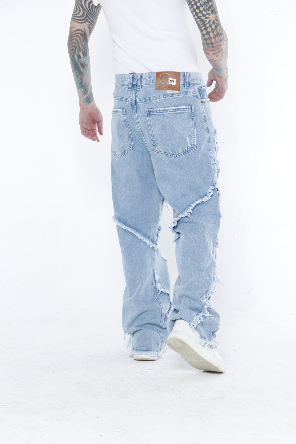 Jean Baggy para Hombre con Costuras Deshilachadas