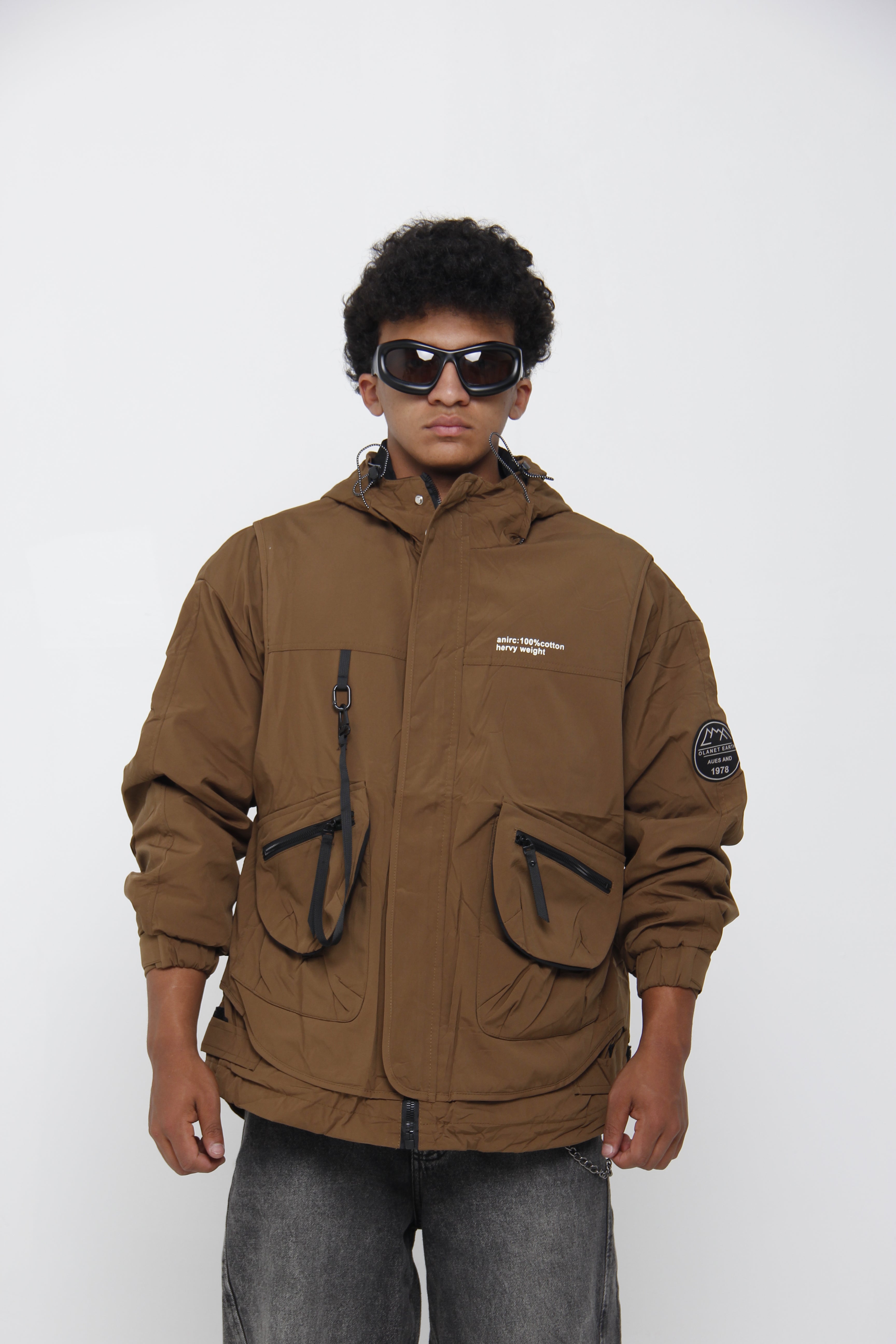 Chaqueta Cortavientos Táctica para Hombre - Estilo Techwear Urbano