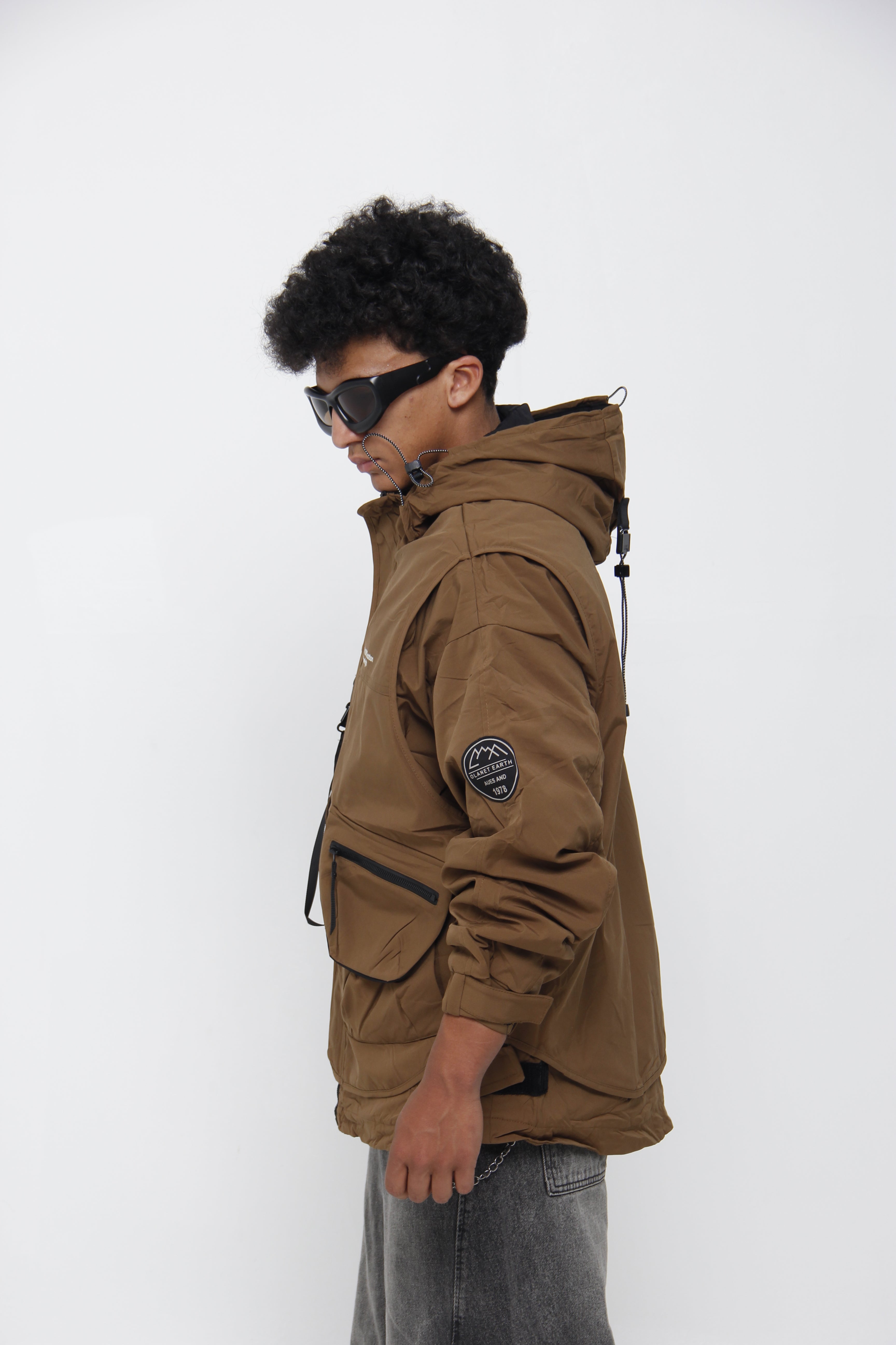 Chaqueta Cortavientos Táctica para Hombre - Estilo Techwear Urbano