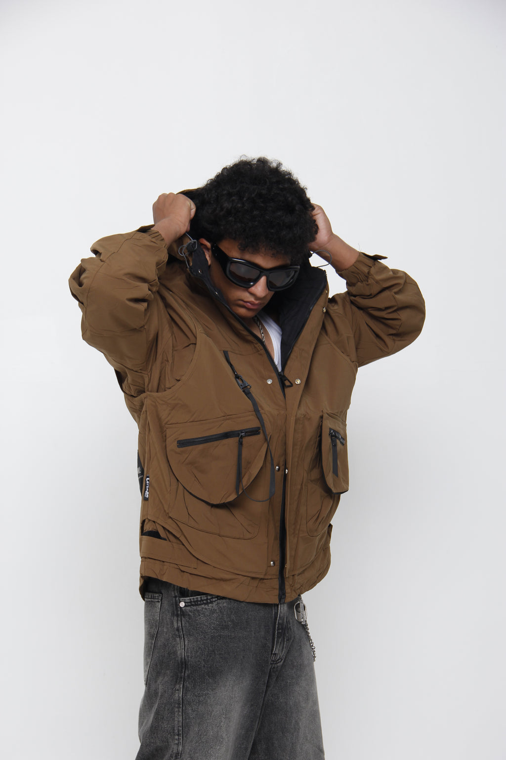 Chaqueta Cortavientos Táctica para Hombre - Estilo Techwear Urbano
