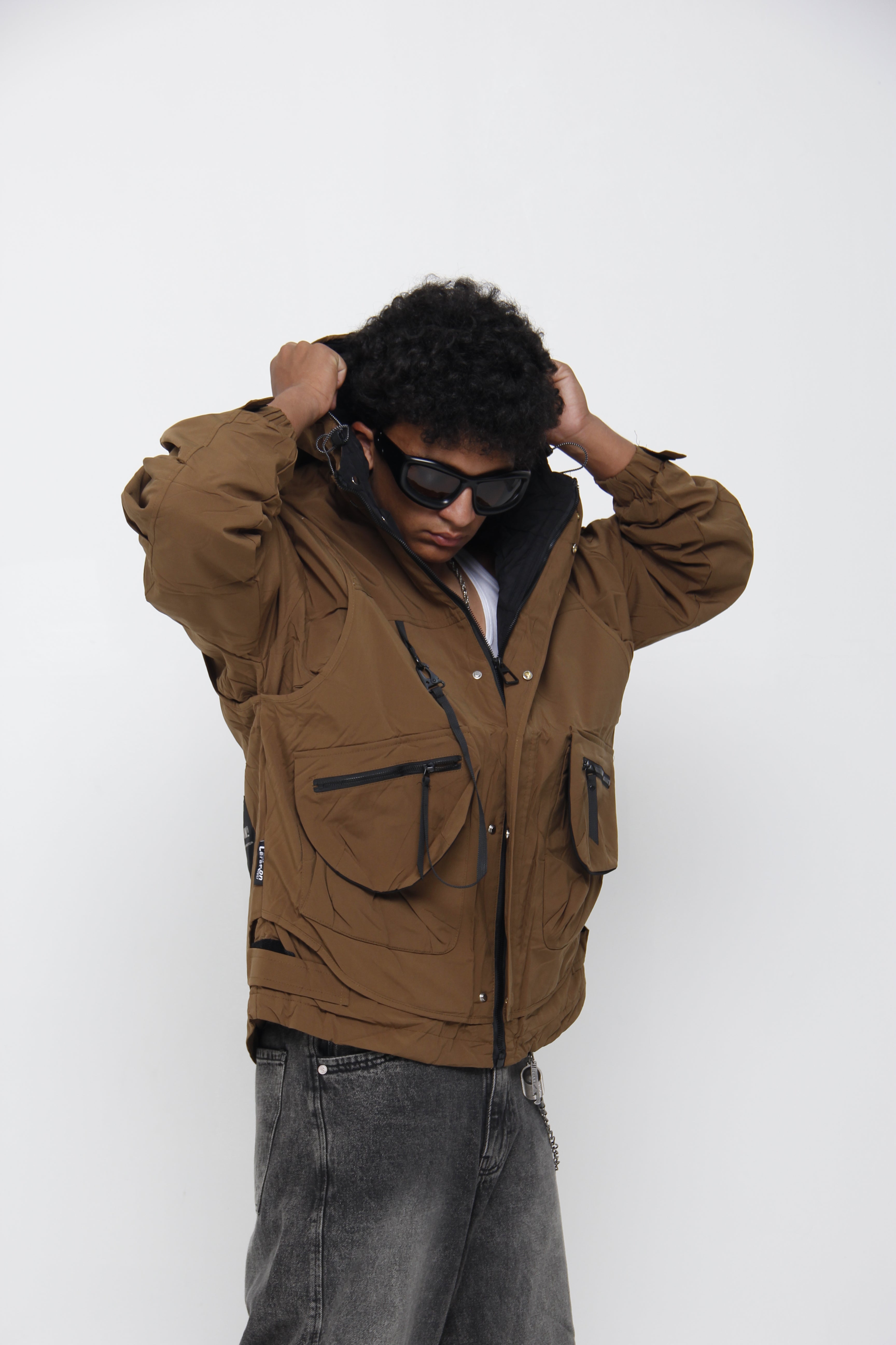 Chaqueta Cortavientos Táctica para Hombre - Estilo Techwear Urbano