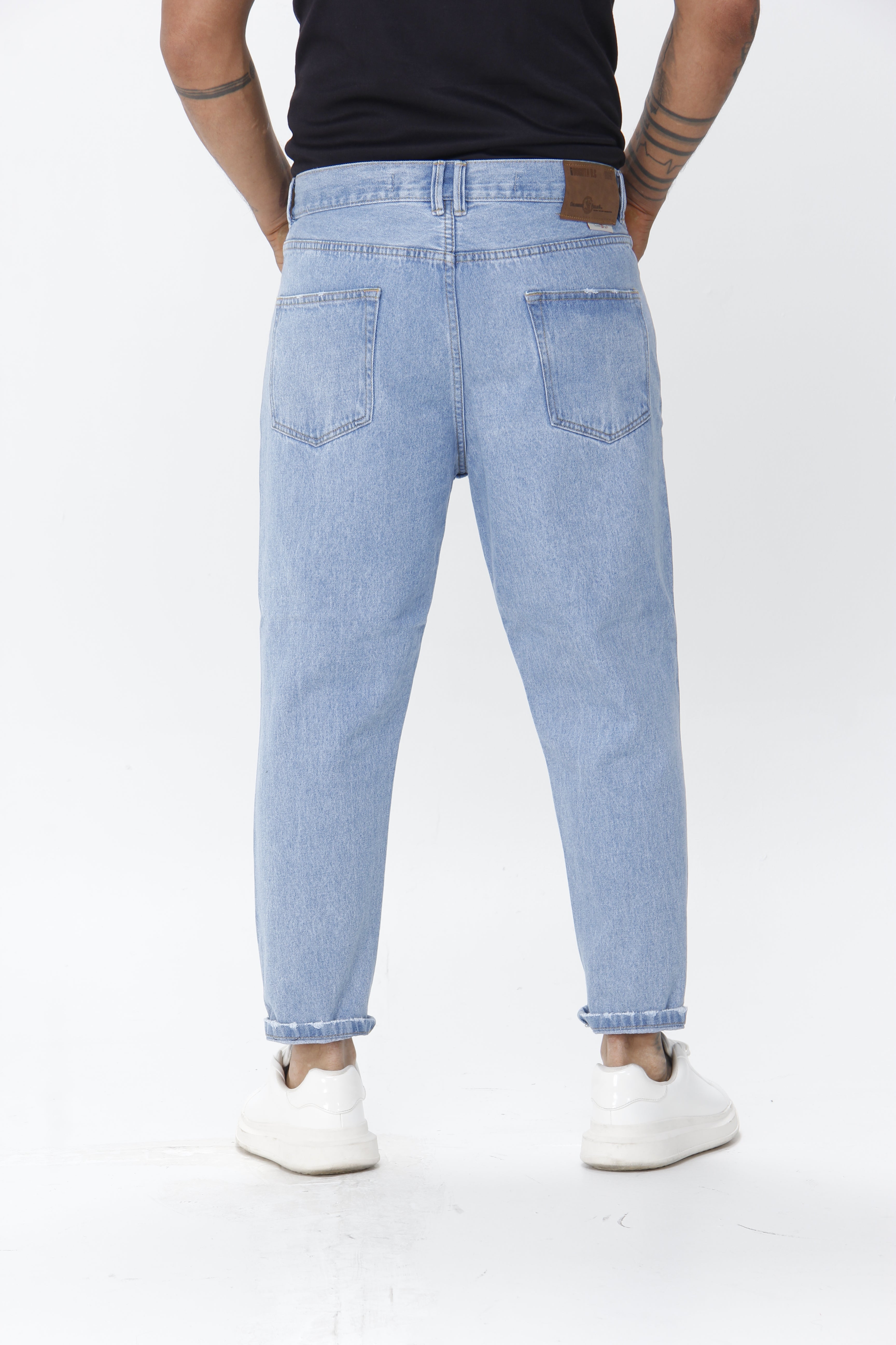 Jean para Hombre - Pantalón Denim Azul Medio de Corte Tapered Relaxed