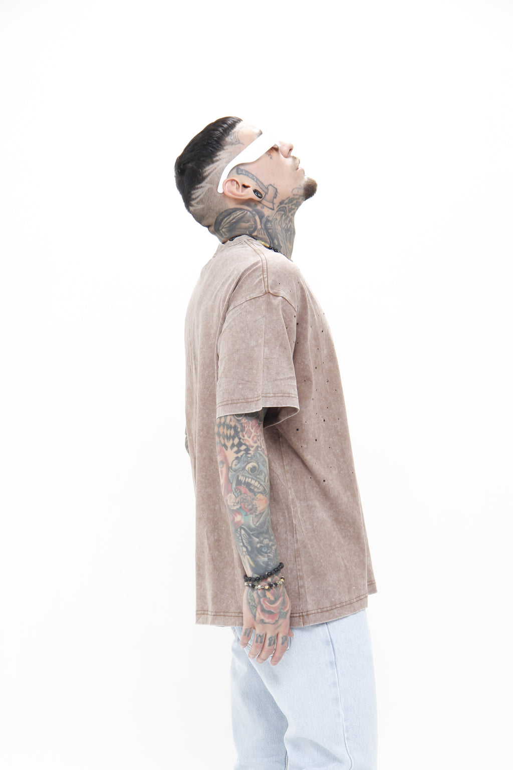 Camiseta Acid Wash – Algodón Pesado con Pedrería Streetwear