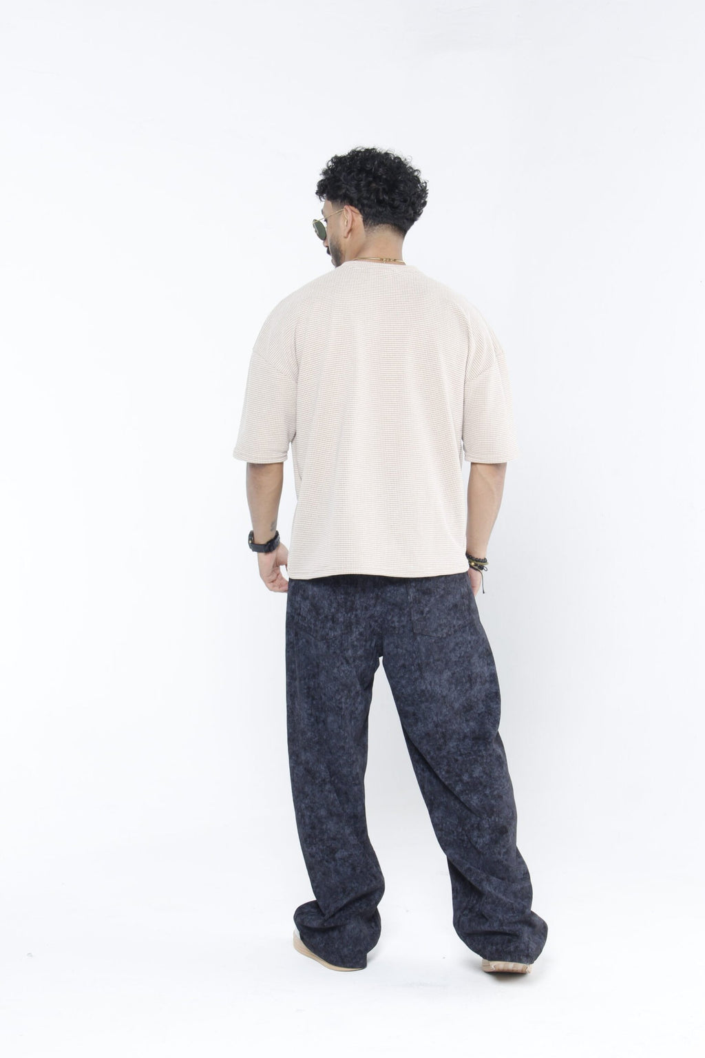 Pantalón Pana Baggy Negro Mineral  - Corduroy Ancho Texturizado