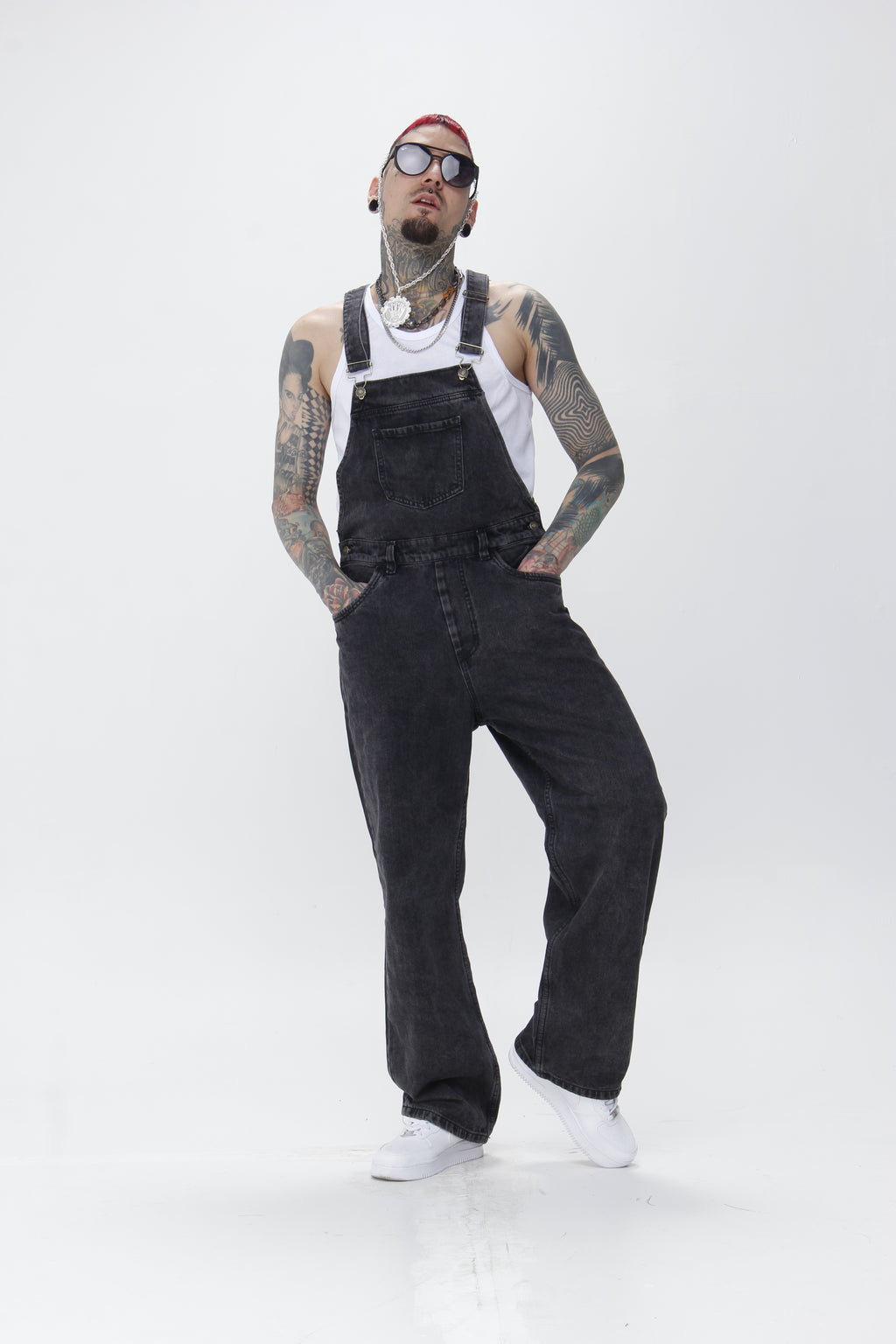 Overol Cargo Unisex Denim Gris Oscuro