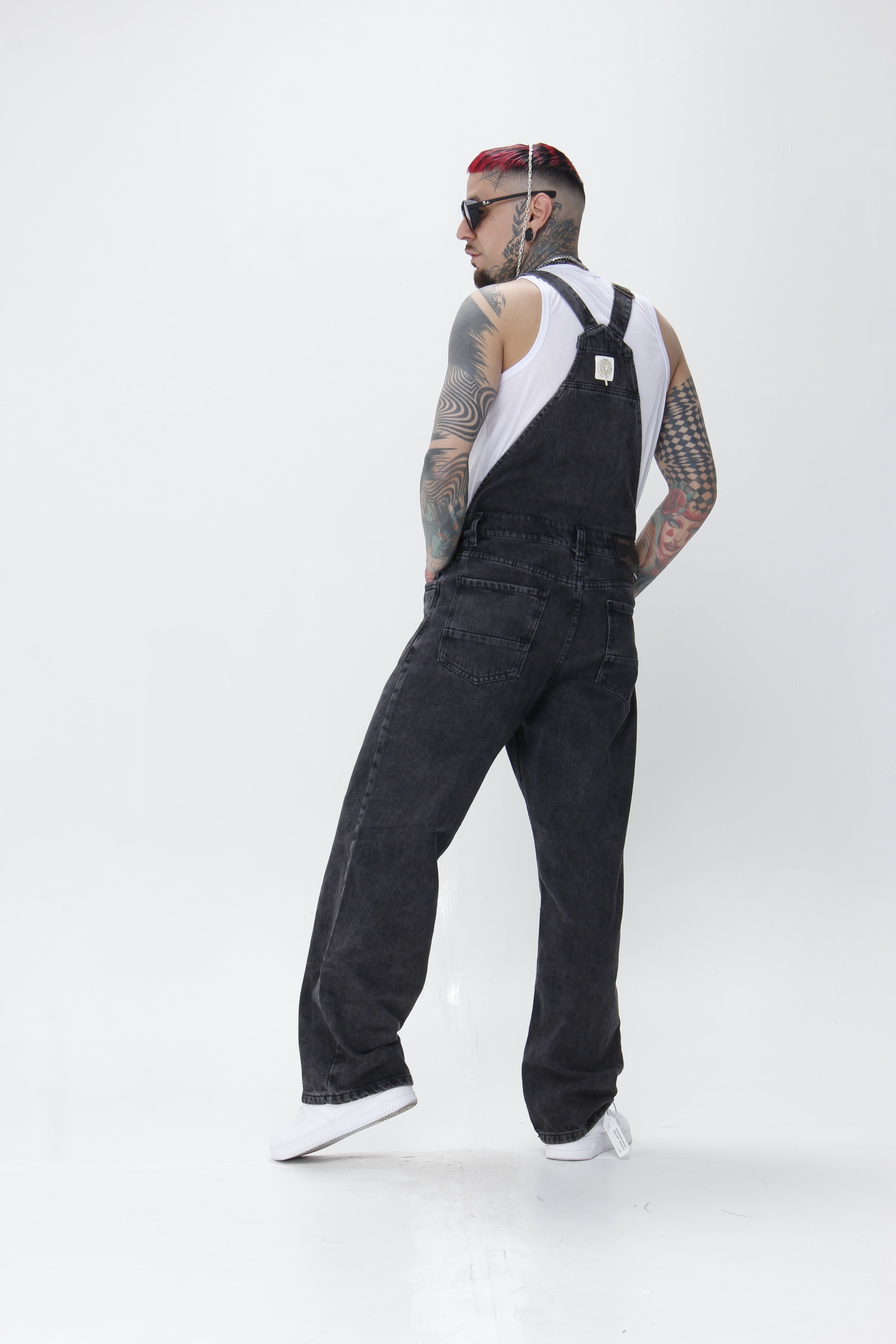 Overol Cargo Unisex Denim Gris Oscuro