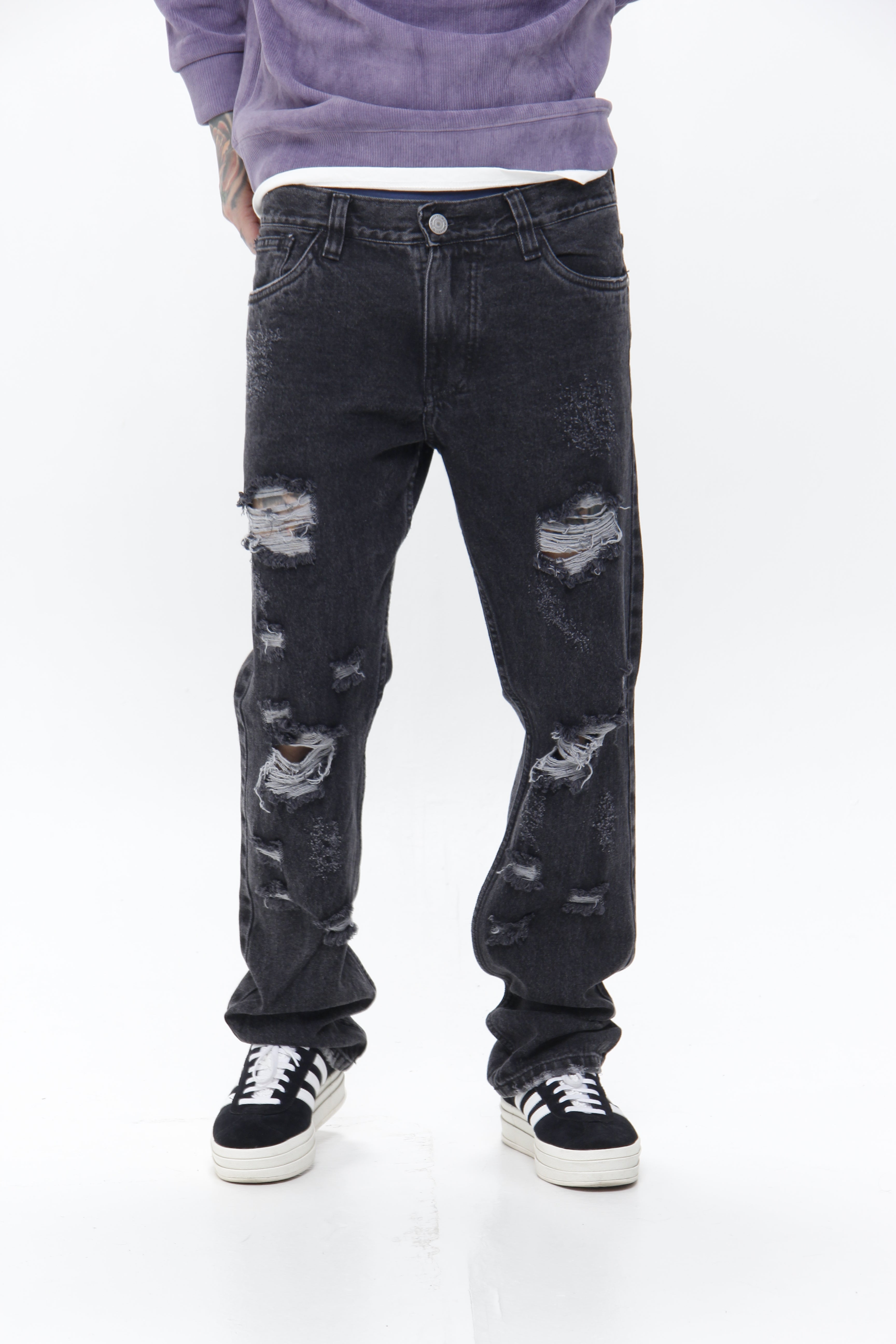 Jean Relax Fit – Pantalón Denim Desgastado Estilo Urbano y Skater