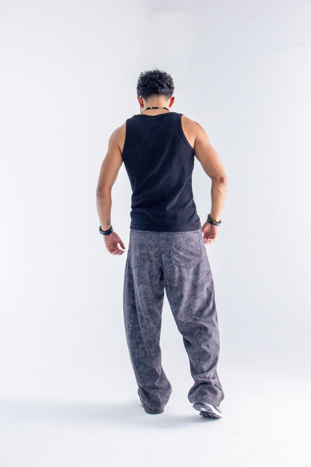 Pantalón Pana Baggy Gris Humo - Corduroy Ancho Lavado Mineral