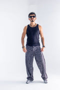 Pantalón Pana Baggy Gris Humo - Corduroy Ancho Lavado Mineral