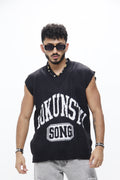Chaleco Negro – Streetwear Estilo Varsity & Retro Gaming