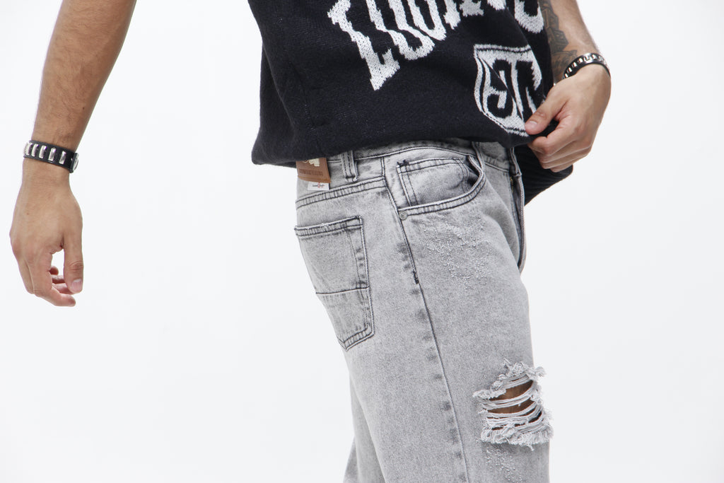 Jean Relax Fit – Pantalón Denim Desgastado Estilo Urbano y Skater