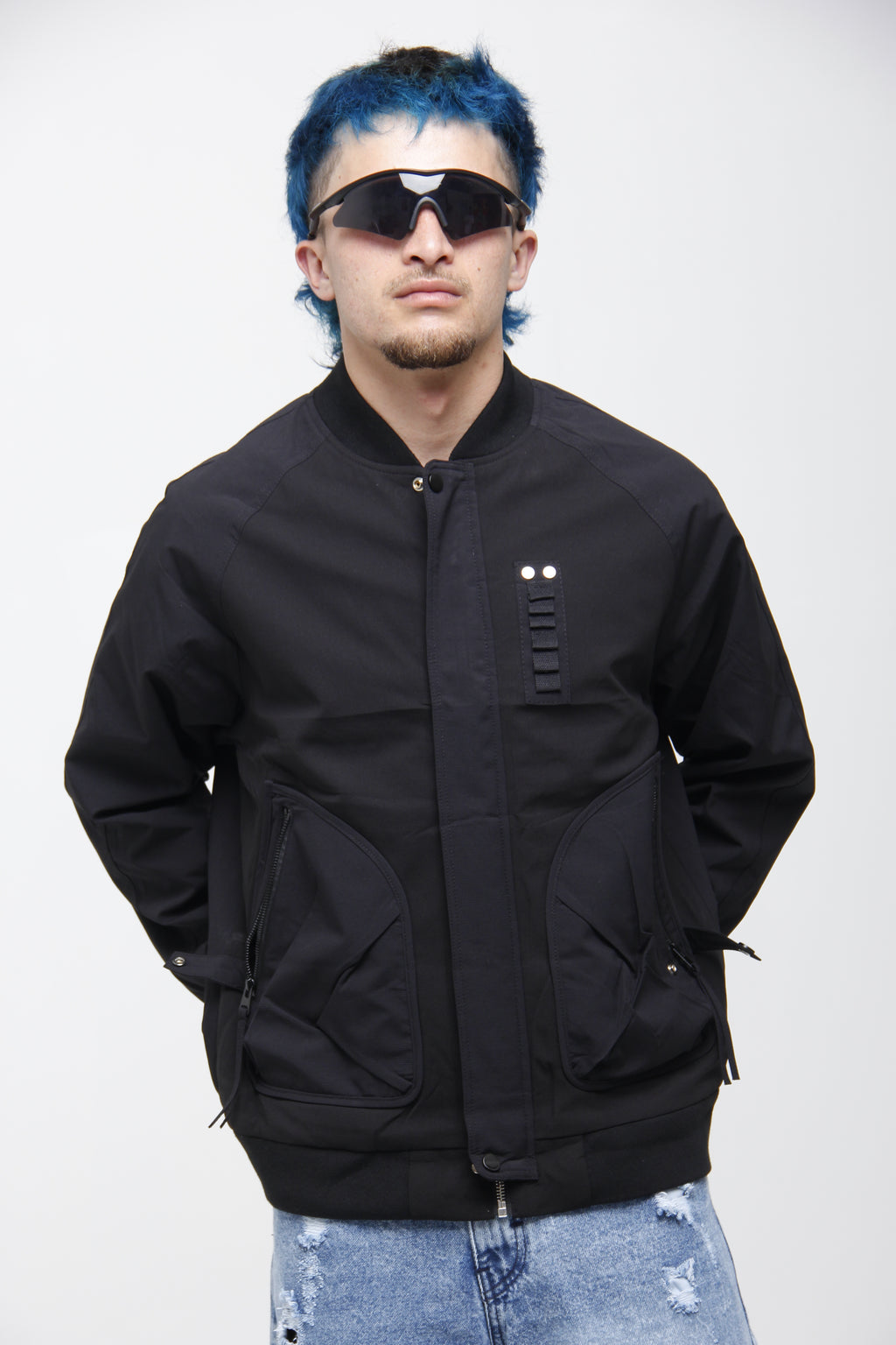 Chaqueta Bomber Negra Estilo Techwear - Moda Urbana