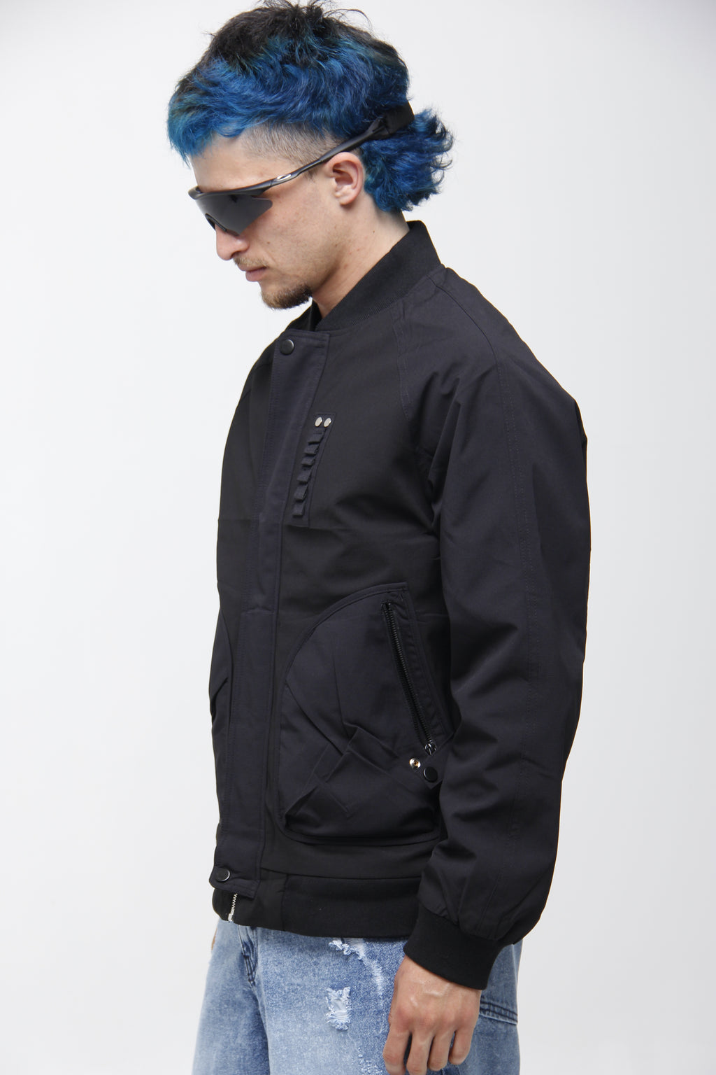 Chaqueta Bomber Negra Estilo Techwear - Moda Urbana