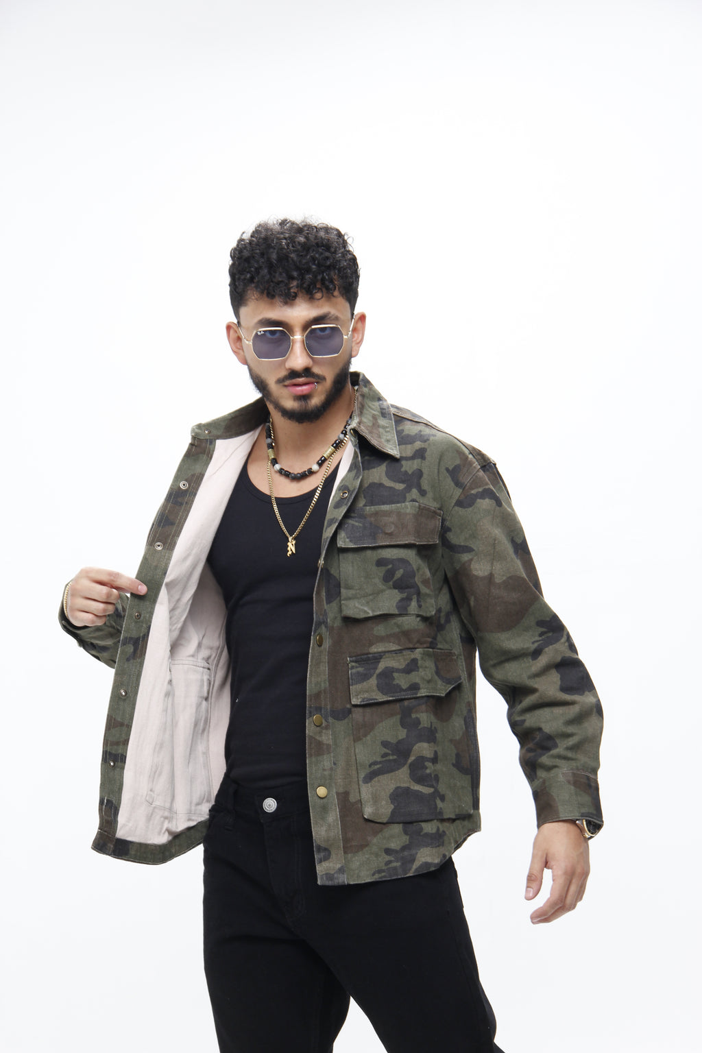 Camisa Camuflada – Chaqueta Ligera Tipo Dril  Estilo Urbano