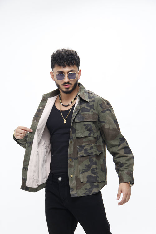 Camisa Camuflada – Chaqueta Ligera Tipo Dril  Estilo Urbano